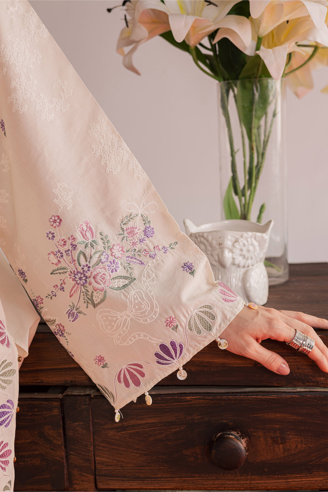  Vanilla Bloom 2Pc - Embroidered Lawn Dress EverydayEdit26  BATIK   XS / White Swan / Pima Lawn-S / White Swan / Pima Lawn-M / White Swan / Pima Lawn-L / White Swan / Pima Lawn-XL / White Swan / Pima Lawn