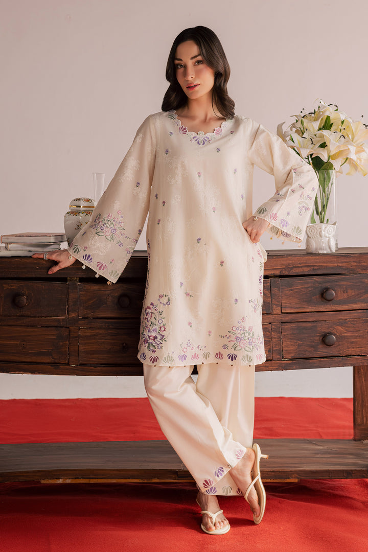  Vanilla Bloom 2Pc - Embroidered Lawn Dress EverydayEdit26  BATIK   XS / White Swan / Pima Lawn-S / White Swan / Pima Lawn-M / White Swan / Pima Lawn-L / White Swan / Pima Lawn-XL / White Swan / Pima Lawn