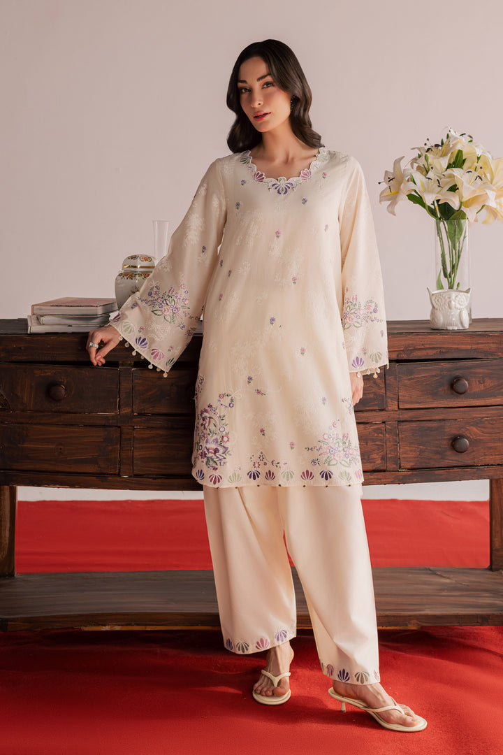  Vanilla Bloom 2Pc - Embroidered Lawn Dress EverydayEdit26  BATIK   XS / White Swan / Pima Lawn-S / White Swan / Pima Lawn-M / White Swan / Pima Lawn-L / White Swan / Pima Lawn-XL / White Swan / Pima Lawn