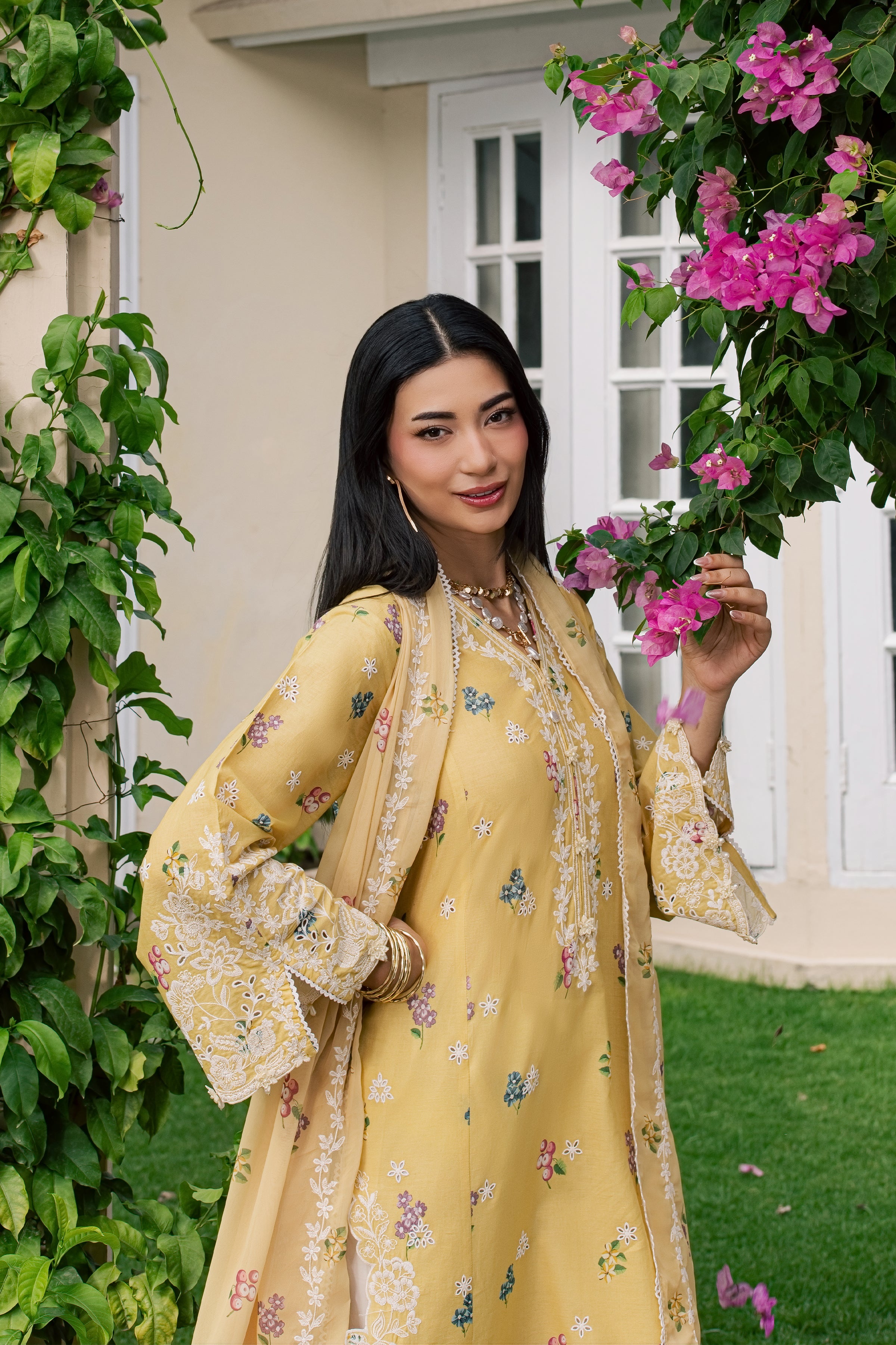  Vard 3Pc - Luxury Embroidered Lawn BATIKSS26  BATIK   XS / Yellow / Lawn-S / Yellow / Lawn-M / Yellow / Lawn-L / Yellow / Lawn-XL / Yellow / Lawn
