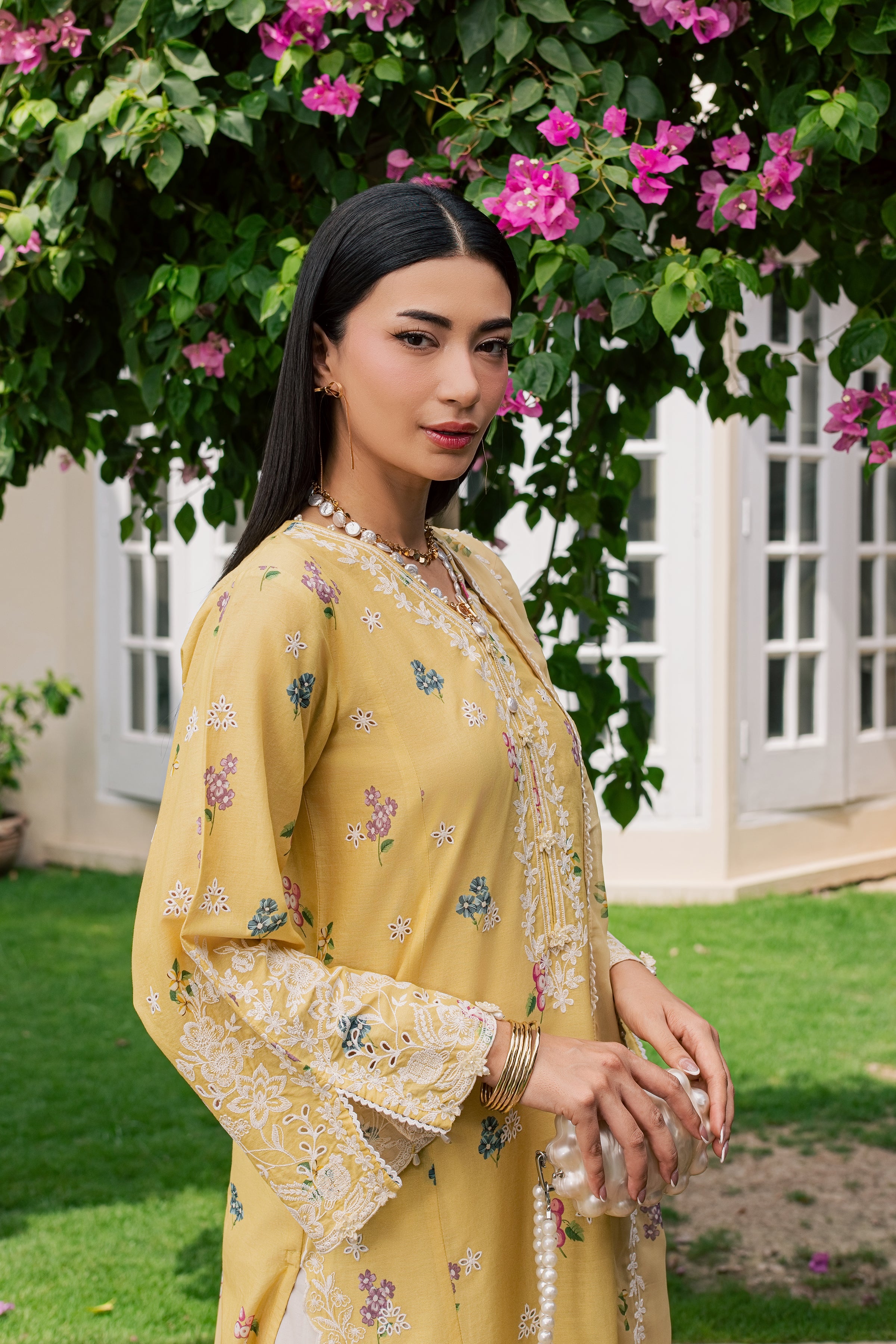  Vard 3Pc - Luxury Embroidered Lawn BATIKSS26  BATIK   XS / Yellow / Lawn-S / Yellow / Lawn-M / Yellow / Lawn-L / Yellow / Lawn-XL / Yellow / Lawn