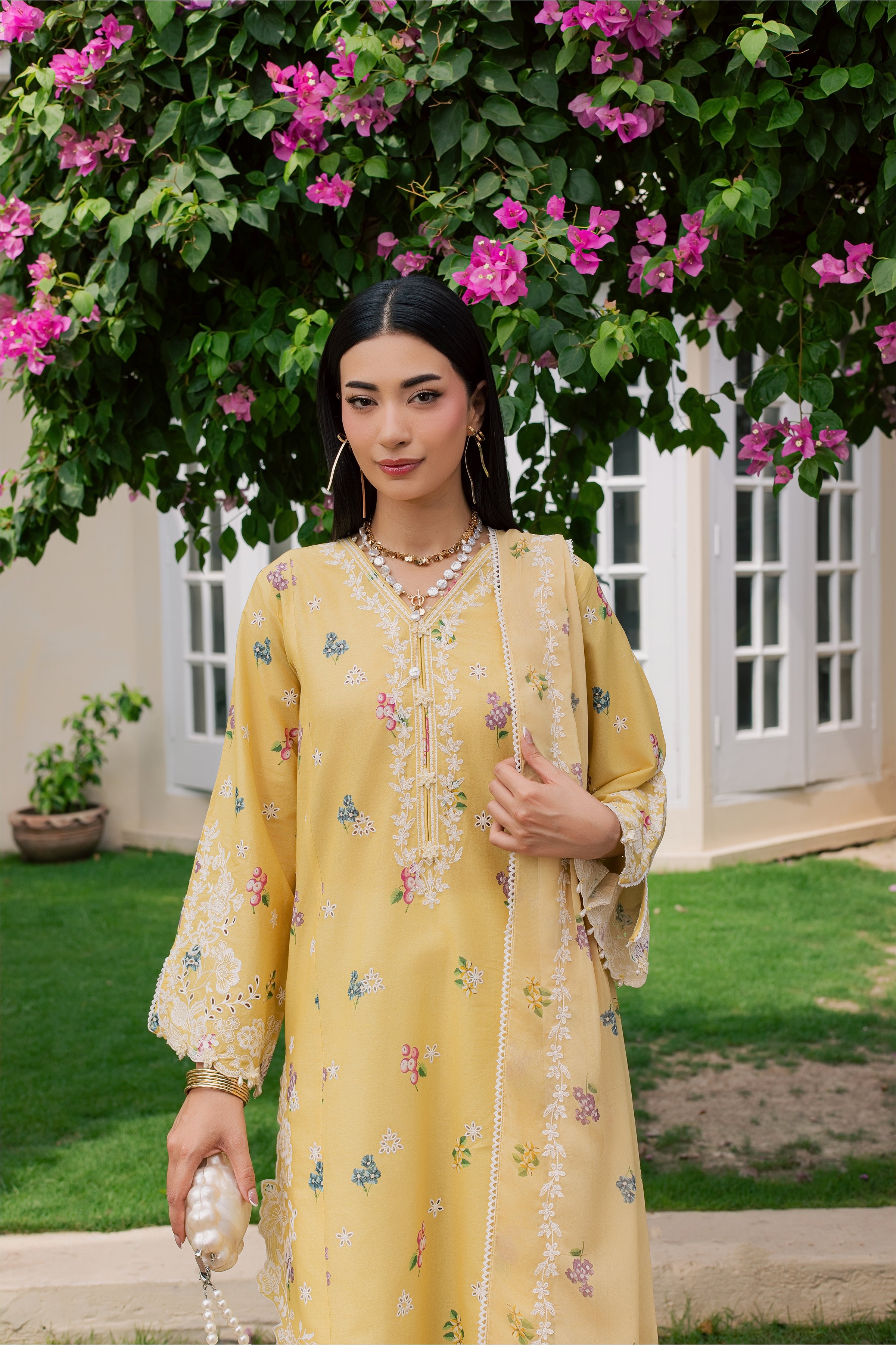  Vard 3Pc - Luxury Embroidered Lawn BATIKSS26  BATIK   XS / Yellow / Lawn-S / Yellow / Lawn-M / Yellow / Lawn-L / Yellow / Lawn-XL / Yellow / Lawn