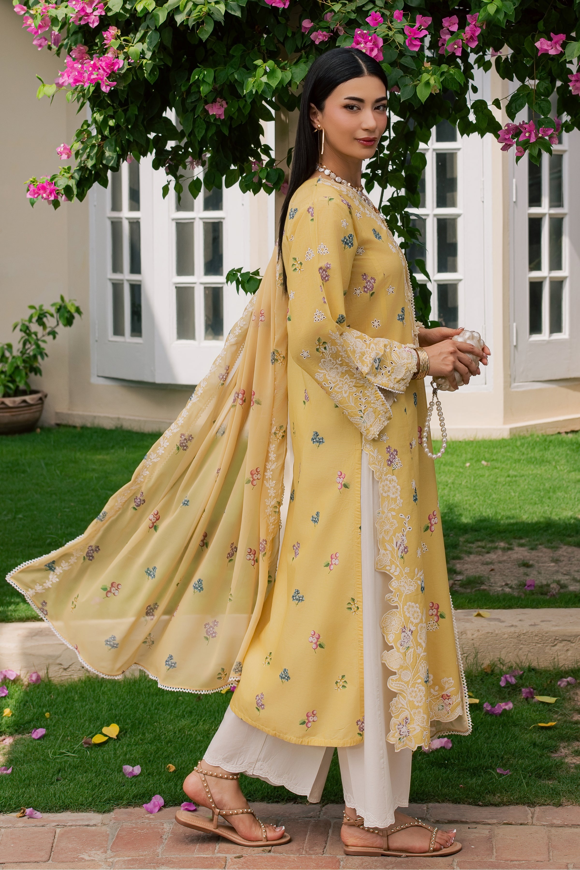  Vard 3Pc - Luxury Embroidered Lawn BATIKSS26  BATIK   XS / Yellow / Lawn-S / Yellow / Lawn-M / Yellow / Lawn-L / Yellow / Lawn-XL / Yellow / Lawn