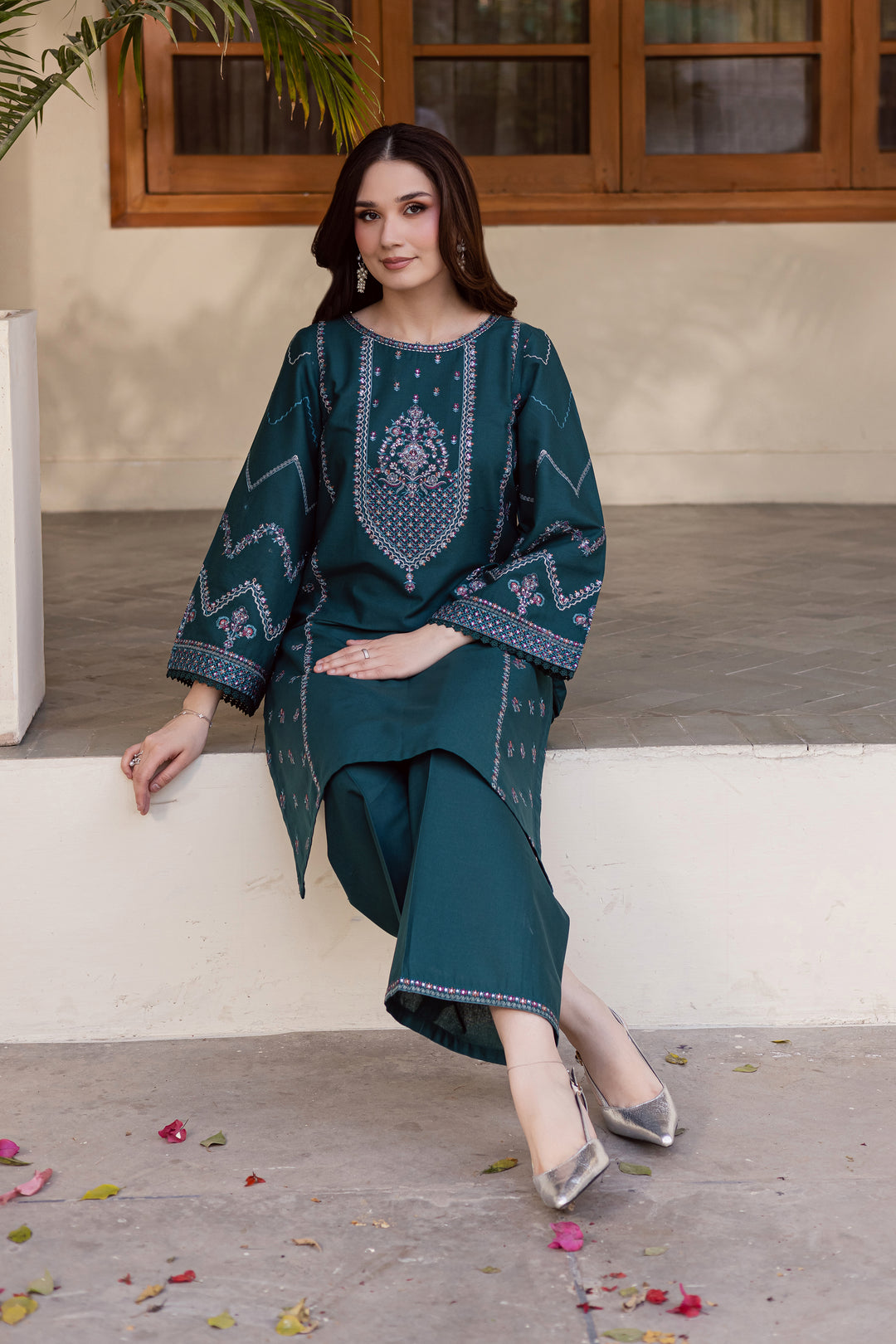  Wafer 2Pc - Embroidered Khaddar Dress BATIK WINTER PRET 2025  BATIK   XS / Teal / Khaddar-S / Teal / Khaddar-M / Teal / Khaddar-L / Teal / Khaddar-XL / Teal / Khaddar