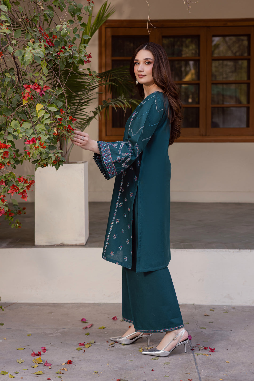  Wafer 2Pc - Embroidered Khaddar Dress BATIK WINTER PRET 2025  BATIK   XS / Teal / Khaddar-S / Teal / Khaddar-M / Teal / Khaddar-L / Teal / Khaddar-XL / Teal / Khaddar