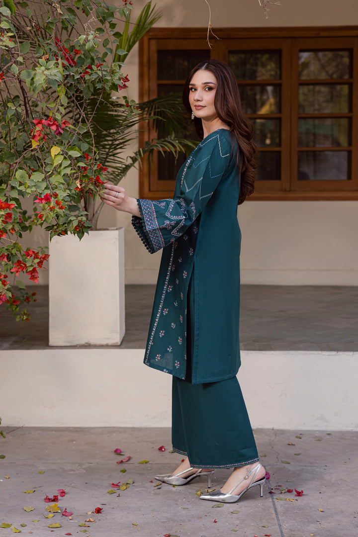  Wafer 2Pc - Embroidered Khaddar Dress BATIK WINTER PRET 2025  BATIK   XS / Teal / Khaddar-S / Teal / Khaddar-M / Teal / Khaddar-L / Teal / Khaddar-XL / Teal / Khaddar