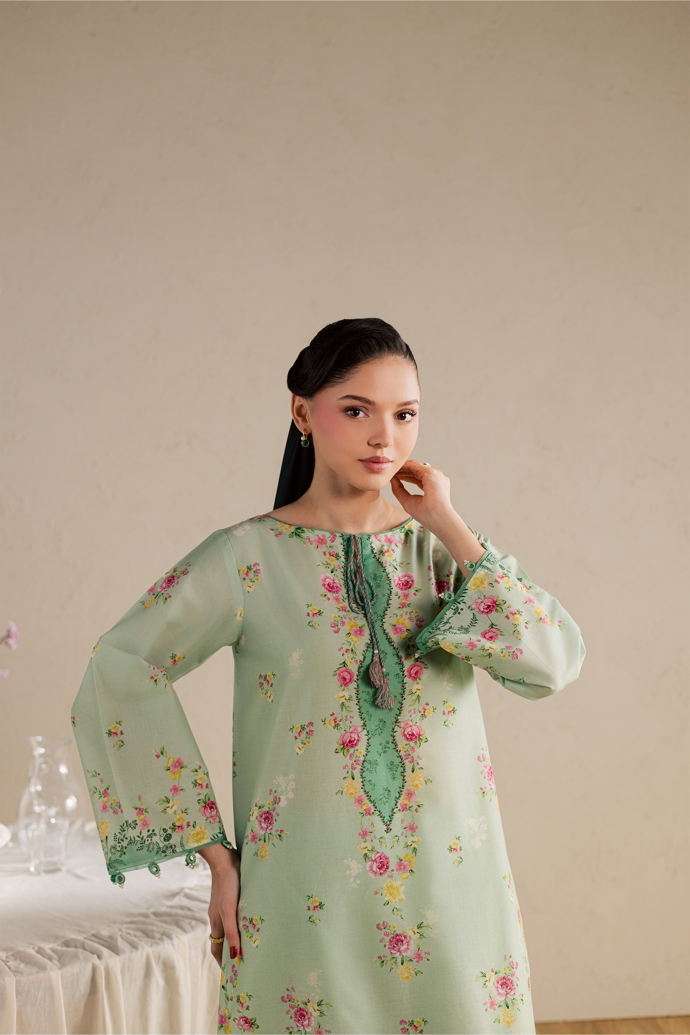  Wally 2Pc - Printed Lawn Dress BATIKSS26  BATIK   XS / Green / Lawn-S / Green / Lawn-M / Green / Lawn-L / Green / Lawn-XL / Green / Lawn