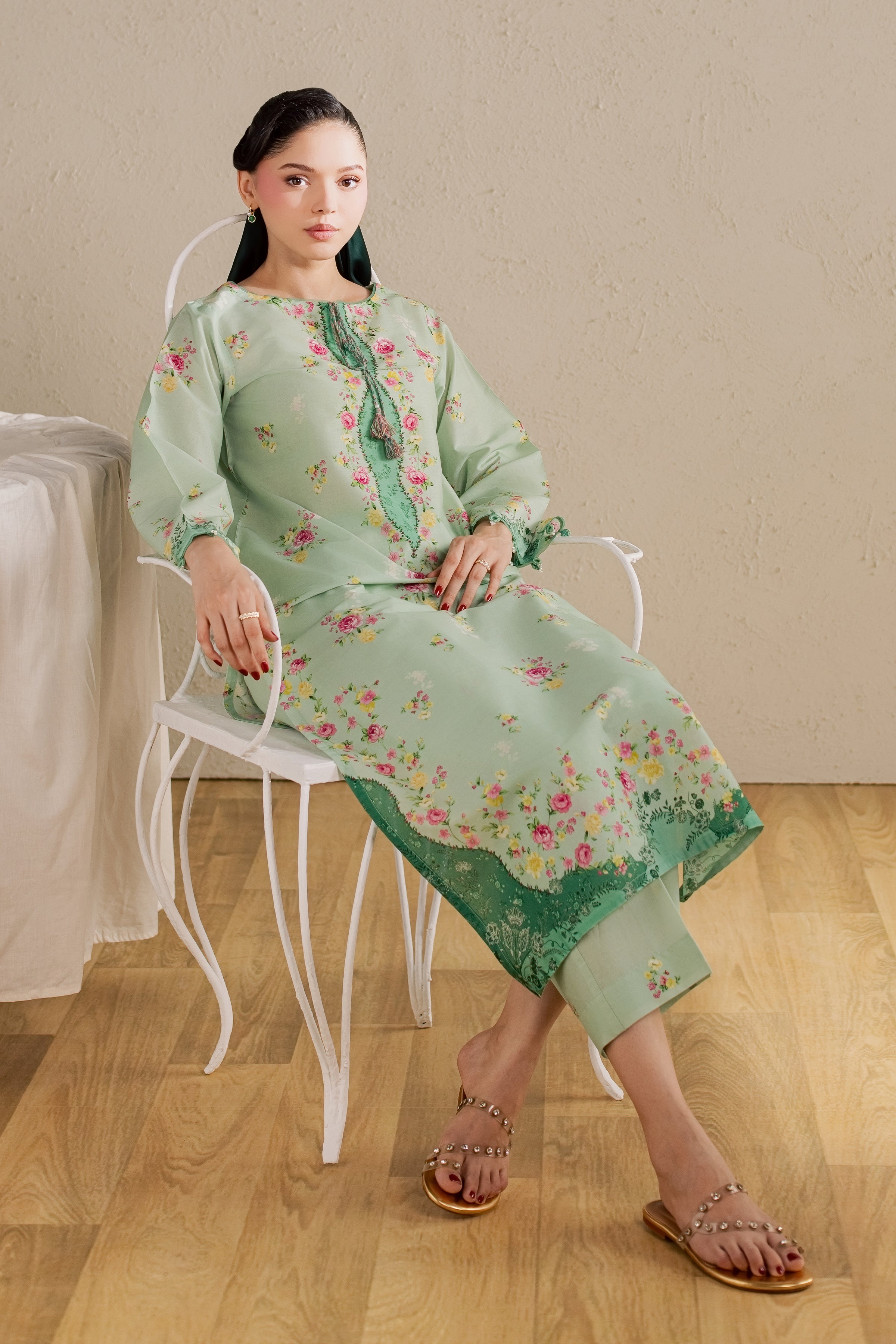  Wally 2Pc - Printed Lawn Dress BATIKSS26  BATIK   XS / Green / Lawn-S / Green / Lawn-M / Green / Lawn-L / Green / Lawn-XL / Green / Lawn