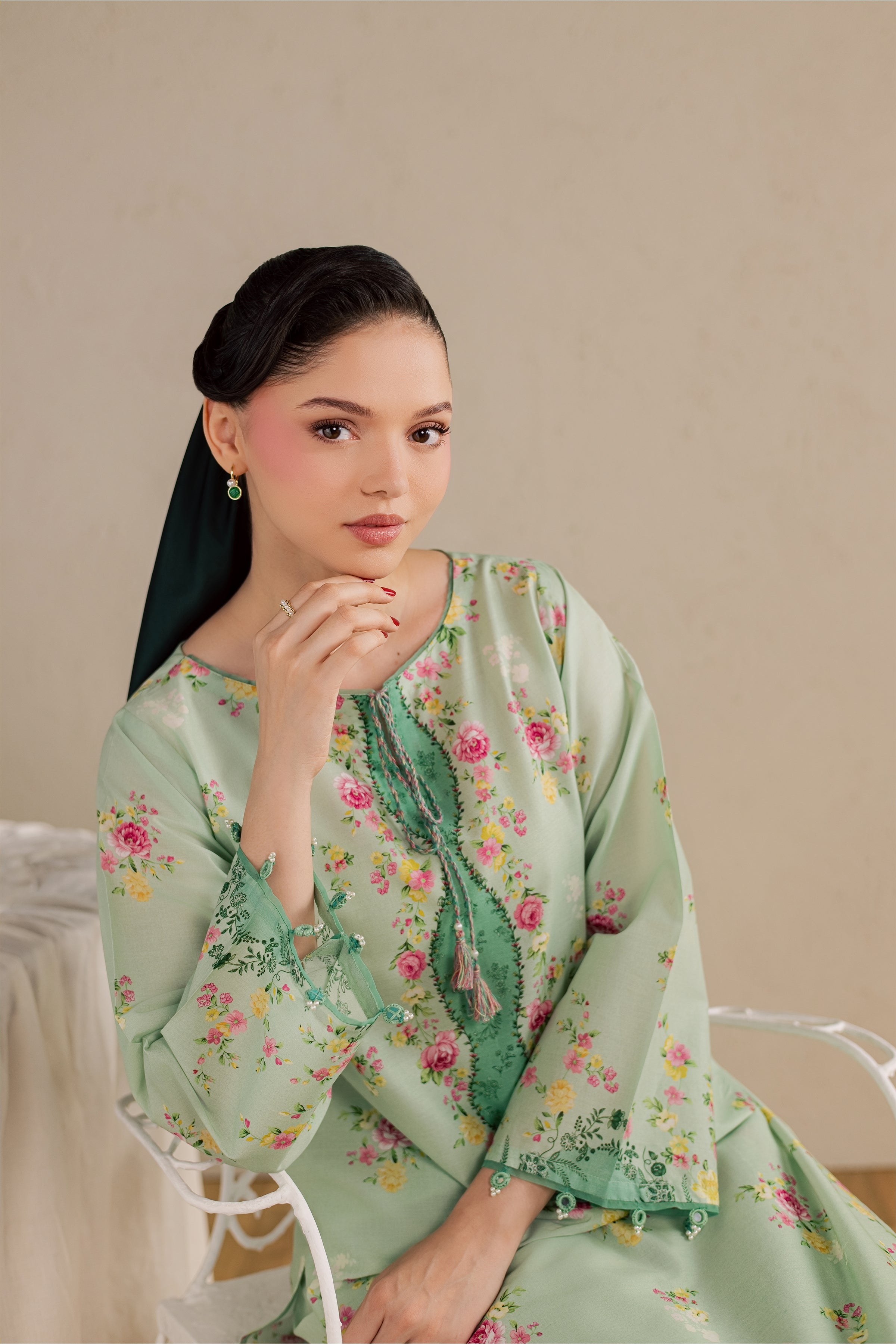  Wally 2Pc - Printed Lawn Dress BATIKSS26  BATIK   XS / Green / Lawn-S / Green / Lawn-M / Green / Lawn-L / Green / Lawn-XL / Green / Lawn