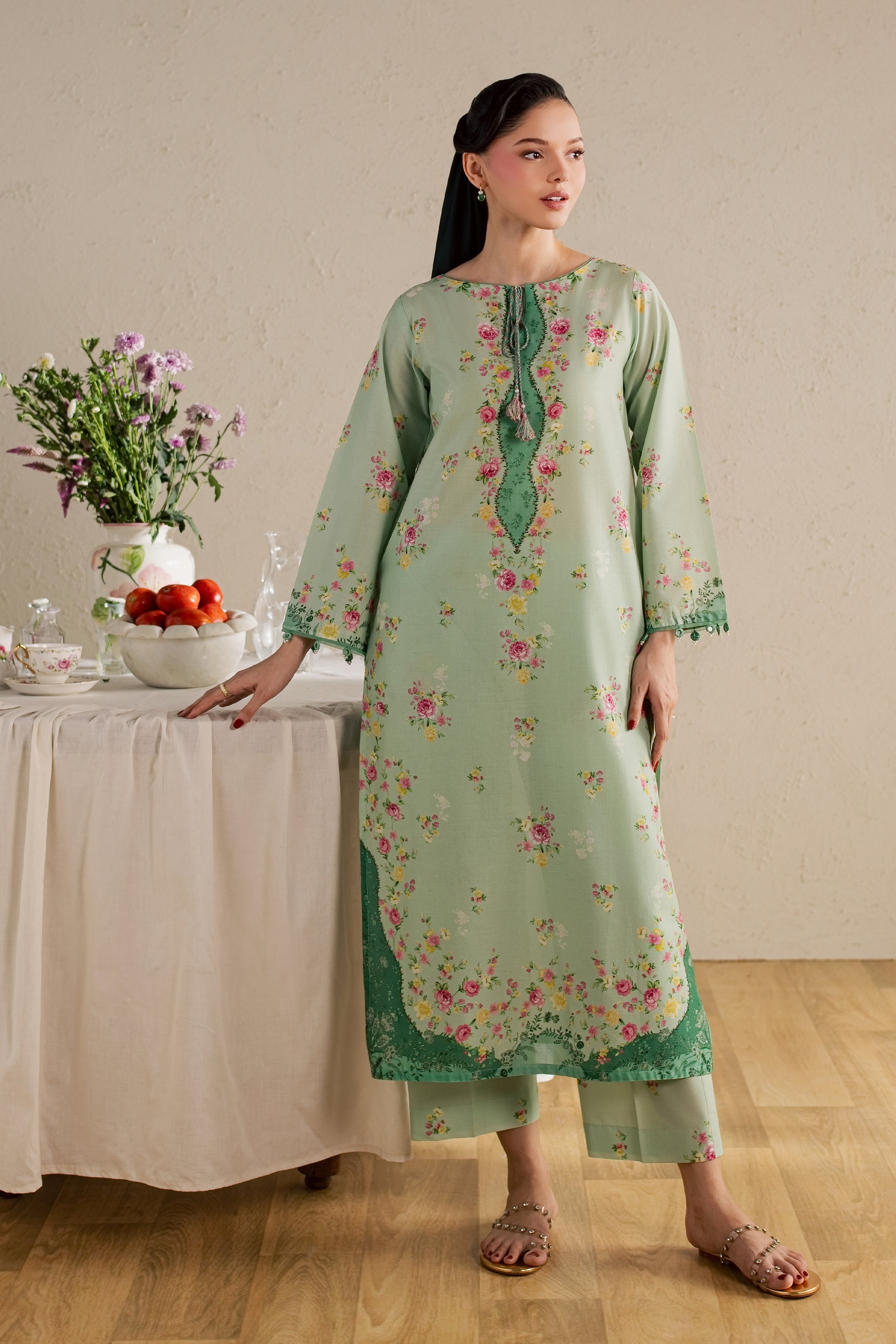  Wally 2Pc - Printed Lawn Dress BATIKSS26  BATIK   XS / Green / Lawn-S / Green / Lawn-M / Green / Lawn-L / Green / Lawn-XL / Green / Lawn