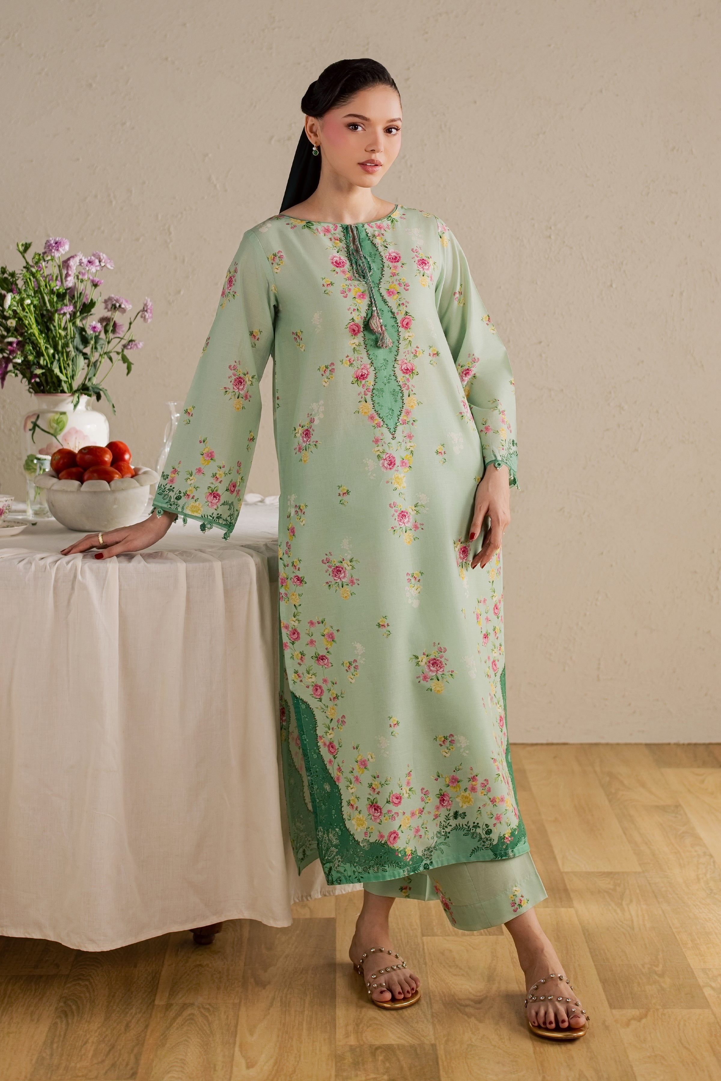  Wally 2Pc - Printed Lawn Dress BATIKSS26  BATIK   XS / Green / Lawn-S / Green / Lawn-M / Green / Lawn-L / Green / Lawn-XL / Green / Lawn
