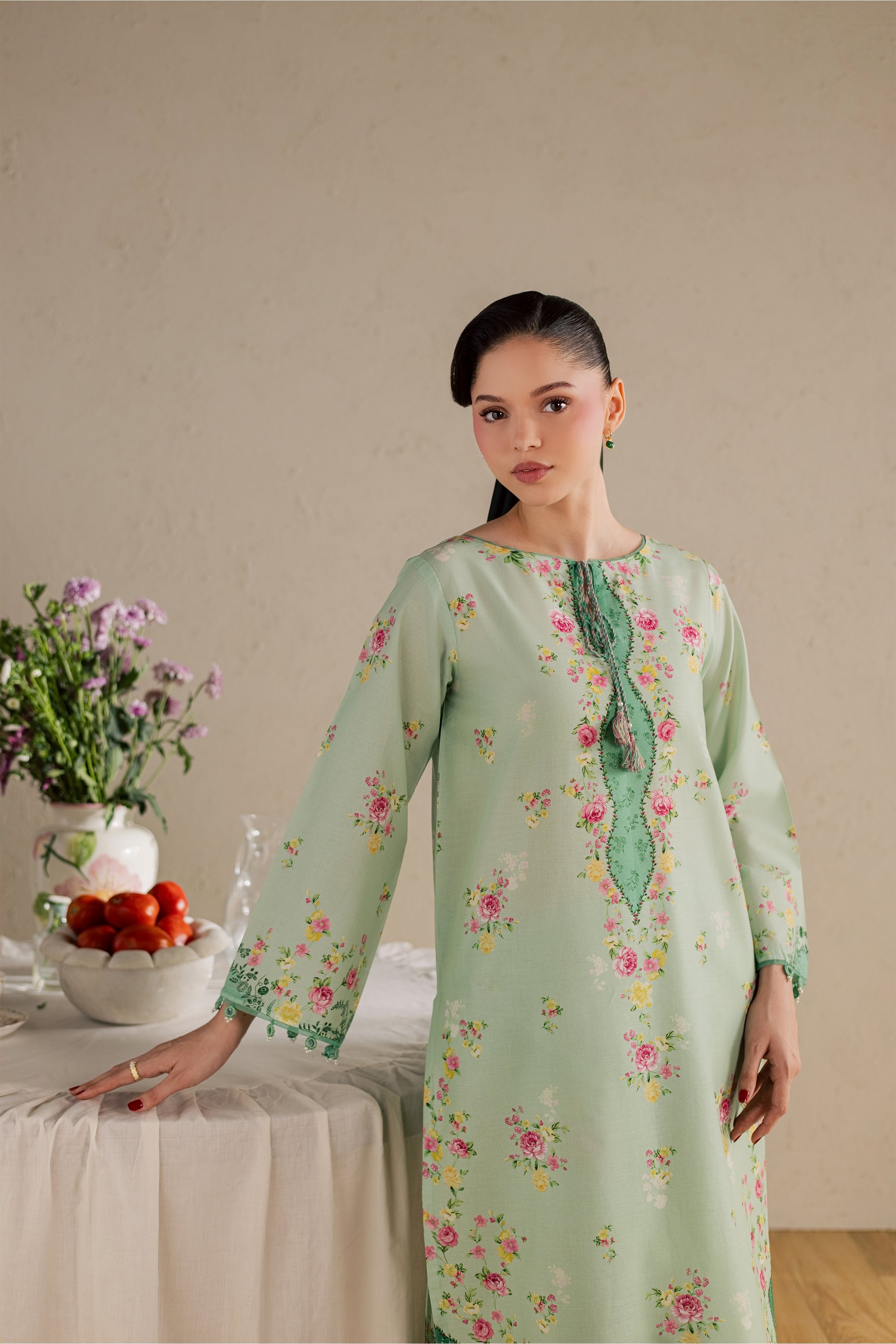  Wally 2Pc - Printed Lawn Dress BATIKSS26  BATIK   XS / Green / Lawn-S / Green / Lawn-M / Green / Lawn-L / Green / Lawn-XL / Green / Lawn