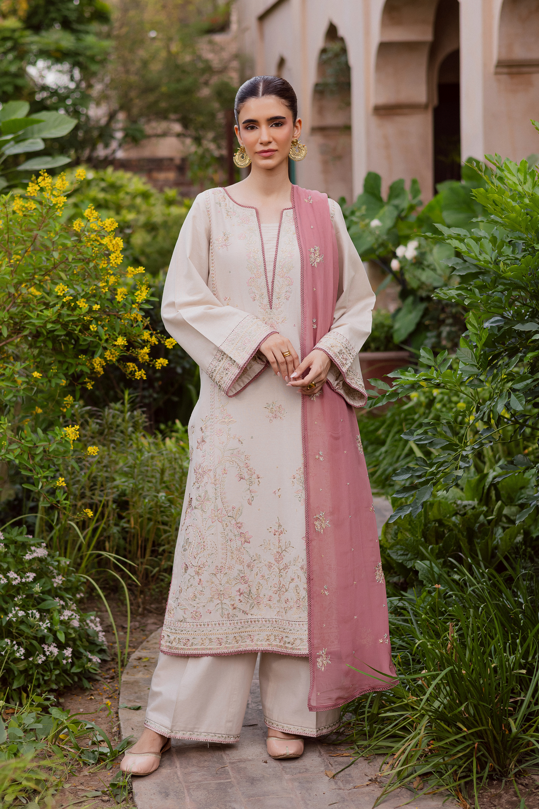  White Castor 3Pc - Embroidered Khaddar Dress BATIK WINTER PRET 2025  BATIK   XS / Beige / Khaddar-S / Beige / Khaddar-M / Beige / Khaddar-L / Beige / Khaddar-XL / Beige / Khaddar