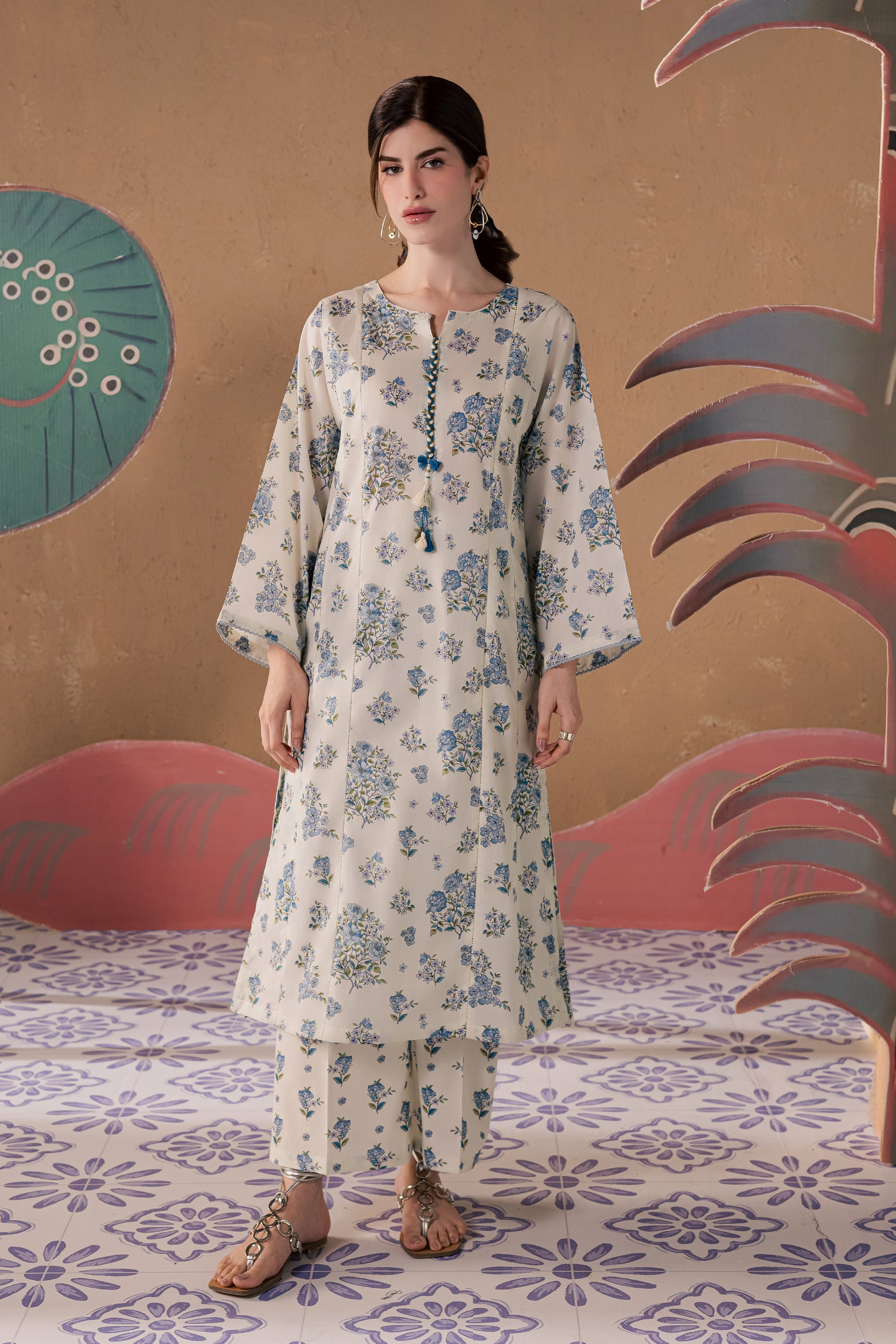  White Elsa 2Pc - Printed Lawn Dress BATIKSS26  BATIK   XS / Off white / Lawn-S / Off white / Lawn-M / Off white / Lawn-L / Off white / Lawn-XL / Off white / Lawn