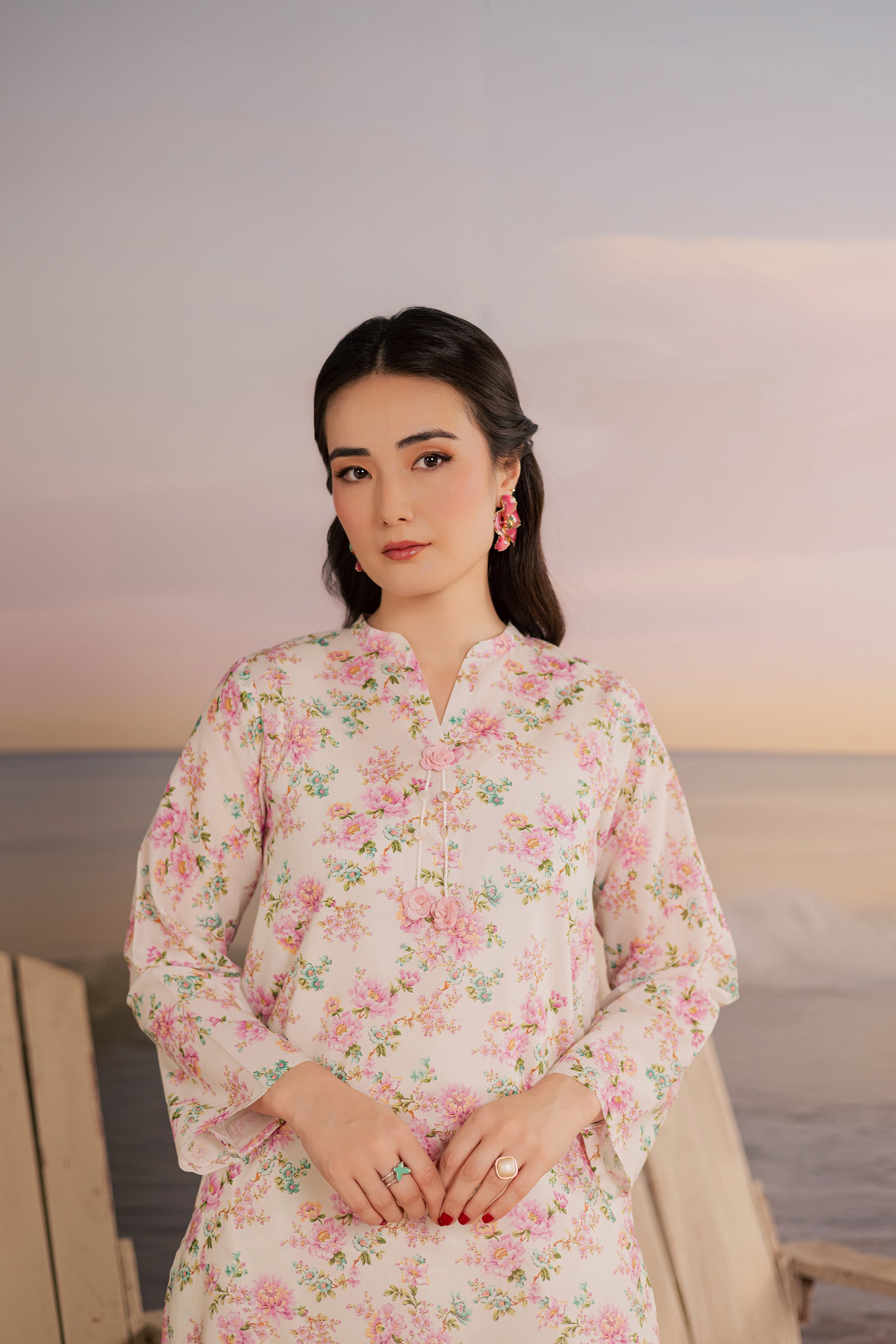  White Hawk 2Pc - Printed Lawn Dress BATIKSS26  BATIK   XS / Off White / Lawn-S / Off White / Lawn-M / Off White / Lawn-L / Off White / Lawn-XL / Off White / Lawn