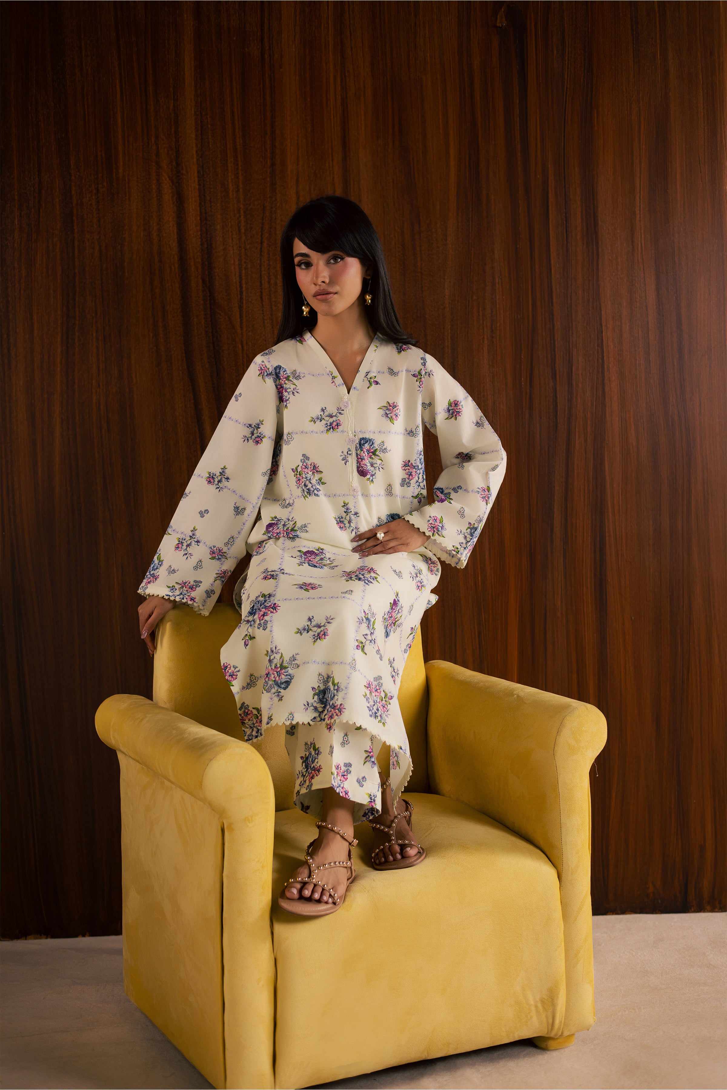  White Sally 2Pc - Printed Lawn Dress BATIKSS26  BATIK   XS / Off White / Lawn-S / Off White / Lawn-M / Off White / Lawn-L / Off White / Lawn-XL / Off White / Lawn