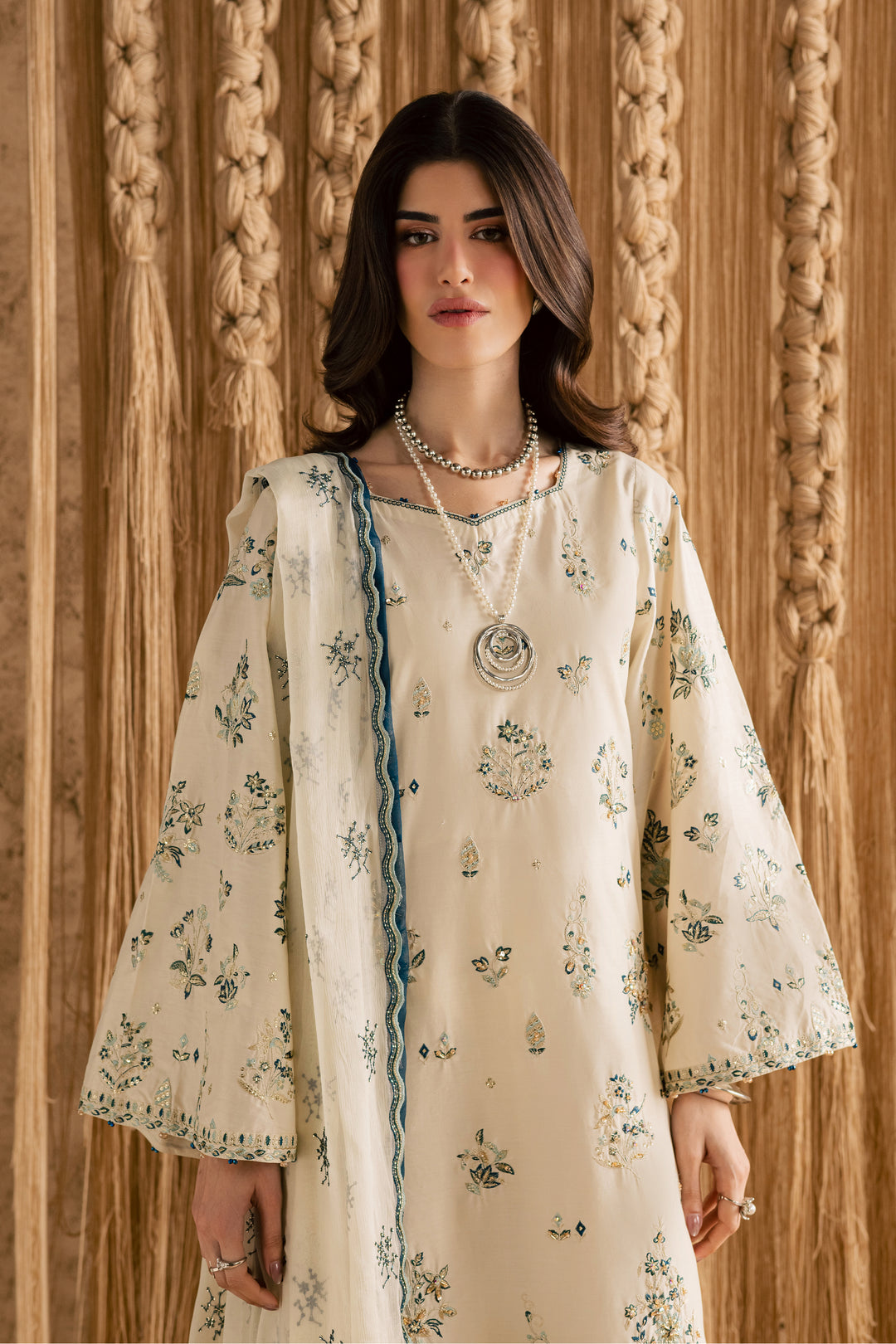  White Sky 3Pc - Festive Eid Pret BATIKEID2026  BATIK   XS / Ivory / Giza-S / Ivory / Giza-M / Ivory / Giza-L / Ivory / Giza-XL / Ivory / Giza
