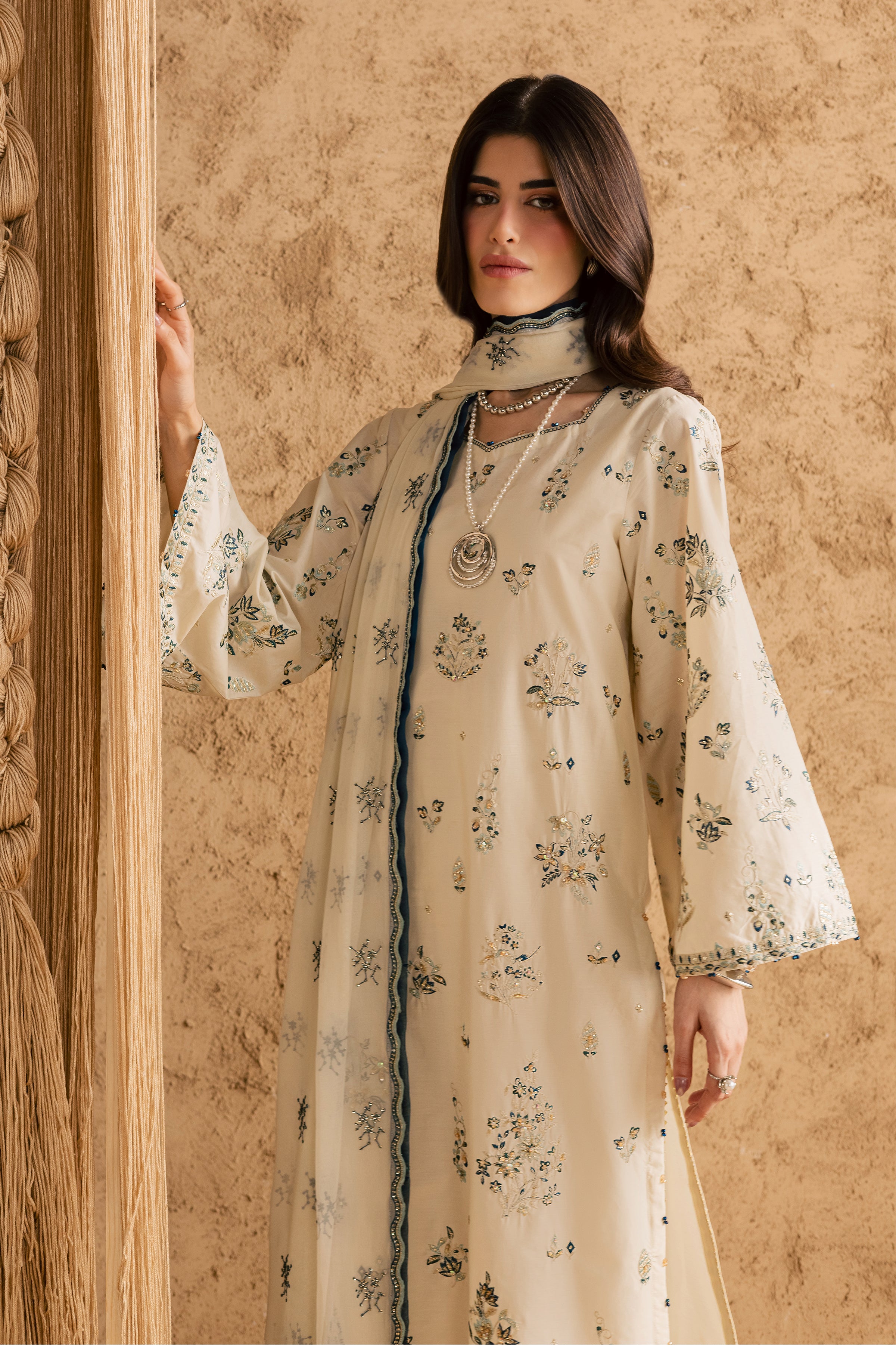  White Sky 3Pc - Festive Eid Pret BATIKEID2026  BATIK   XS / Ivory / Giza-S / Ivory / Giza-M / Ivory / Giza-L / Ivory / Giza-XL / Ivory / Giza