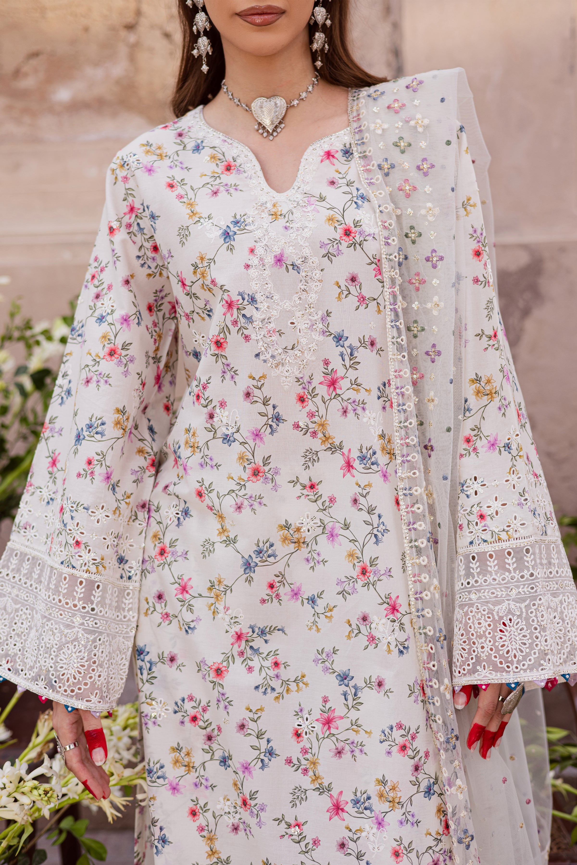  Wisteria 3Pc - Festive Eid Prints BATIKEID2026  BATIK   XS / Off White / Lawn-S / Off White / Lawn-M / Off White / Lawn-L / Off White / Lawn-XL / Off White / Lawn