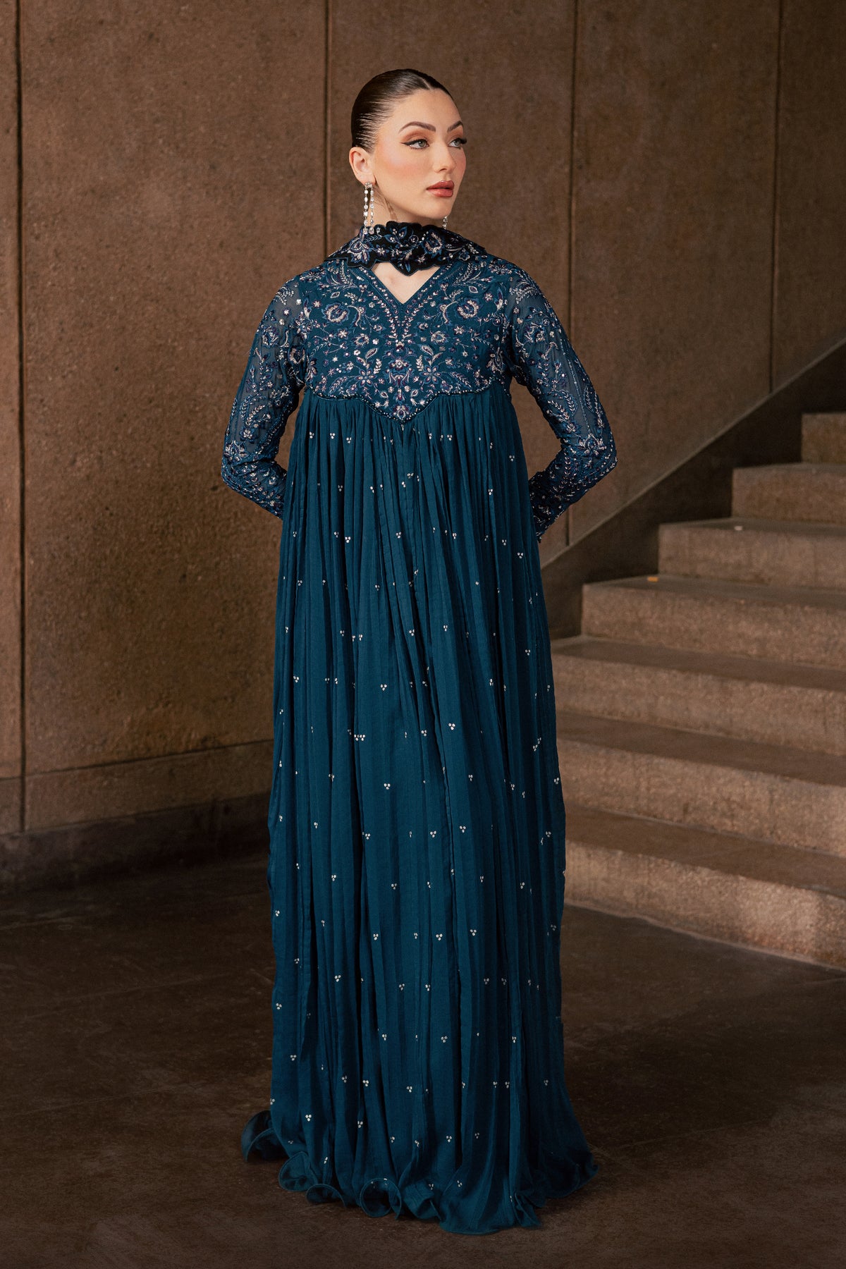 Wonhee 3Pc - Festive Luxe Pret BATIKLUXOCT26  BATIK   XS / Teal / Crepe Chiffon