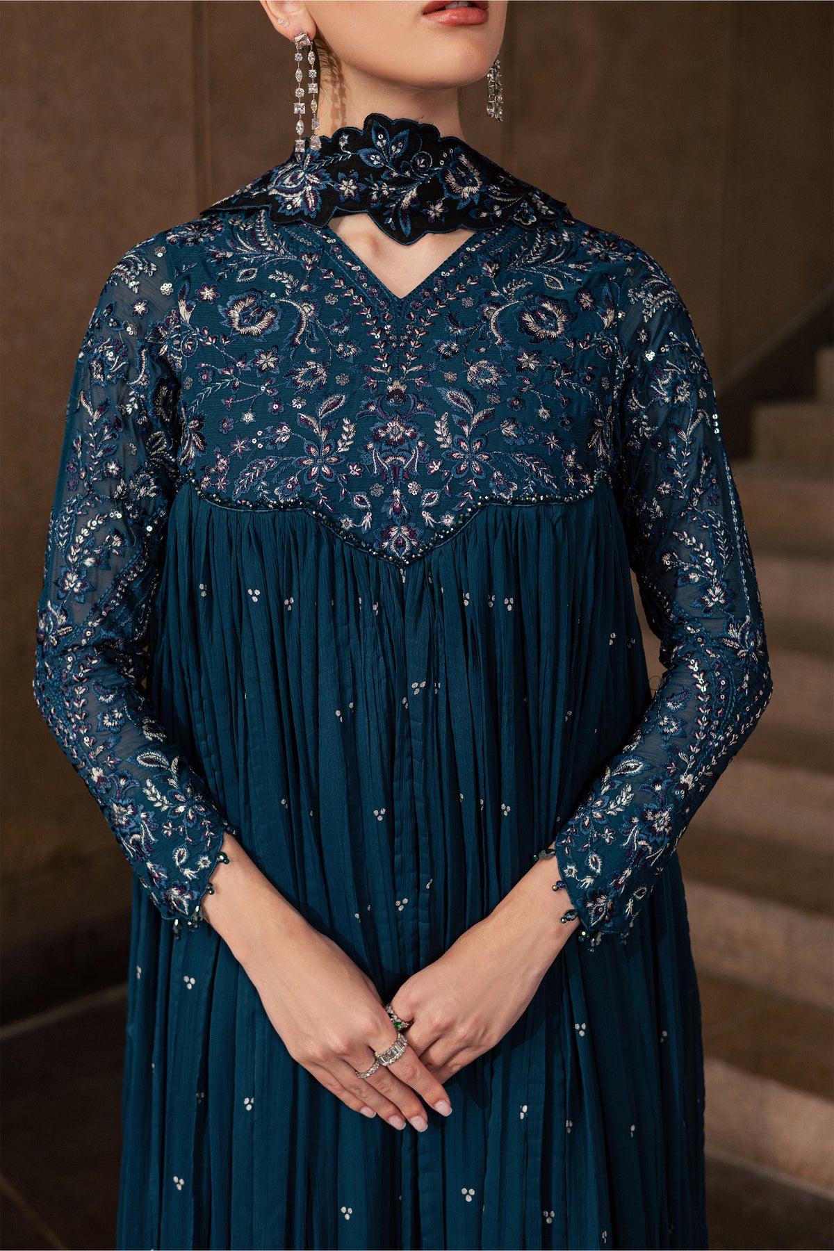 Wonhee 3Pc - Festive Luxe Pret BATIKLUXOCT26  BATIK   XS / Teal / Crepe Chiffon