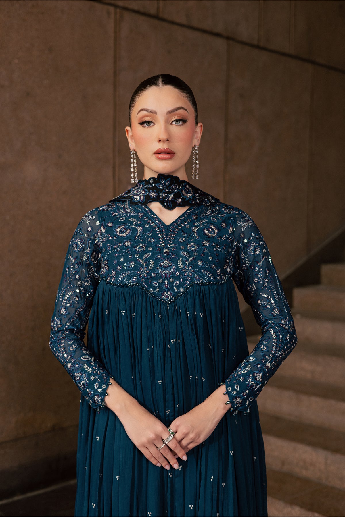 Wonhee 3Pc - Festive Luxe Pret BATIKLUXOCT26  BATIK   XS / Teal / Crepe Chiffon