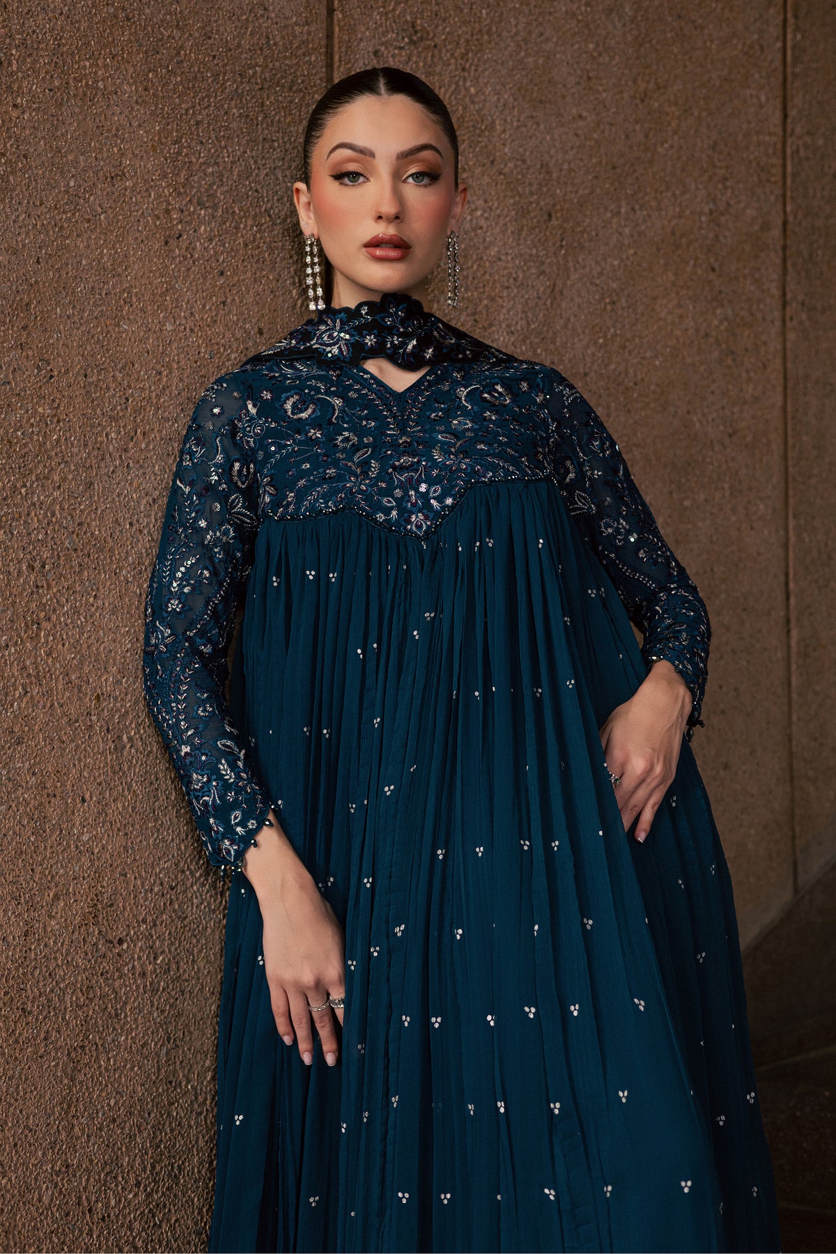 Wonhee 3Pc - Festive Luxe Pret BATIKLUXOCT26  BATIK   XS / Teal / Crepe Chiffon