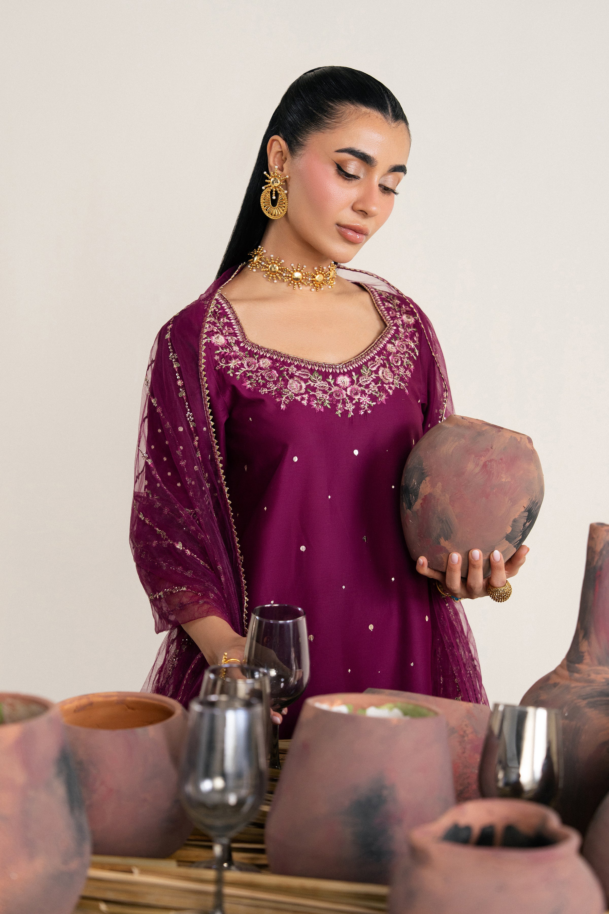  Yalina 3Pc - Festive Eid Pret BATIKSS26  BATIK   XS / Ruby / Giza-S / Ruby / Giza-M / Ruby / Giza-L / Ruby / Giza-XL / Ruby / Giza