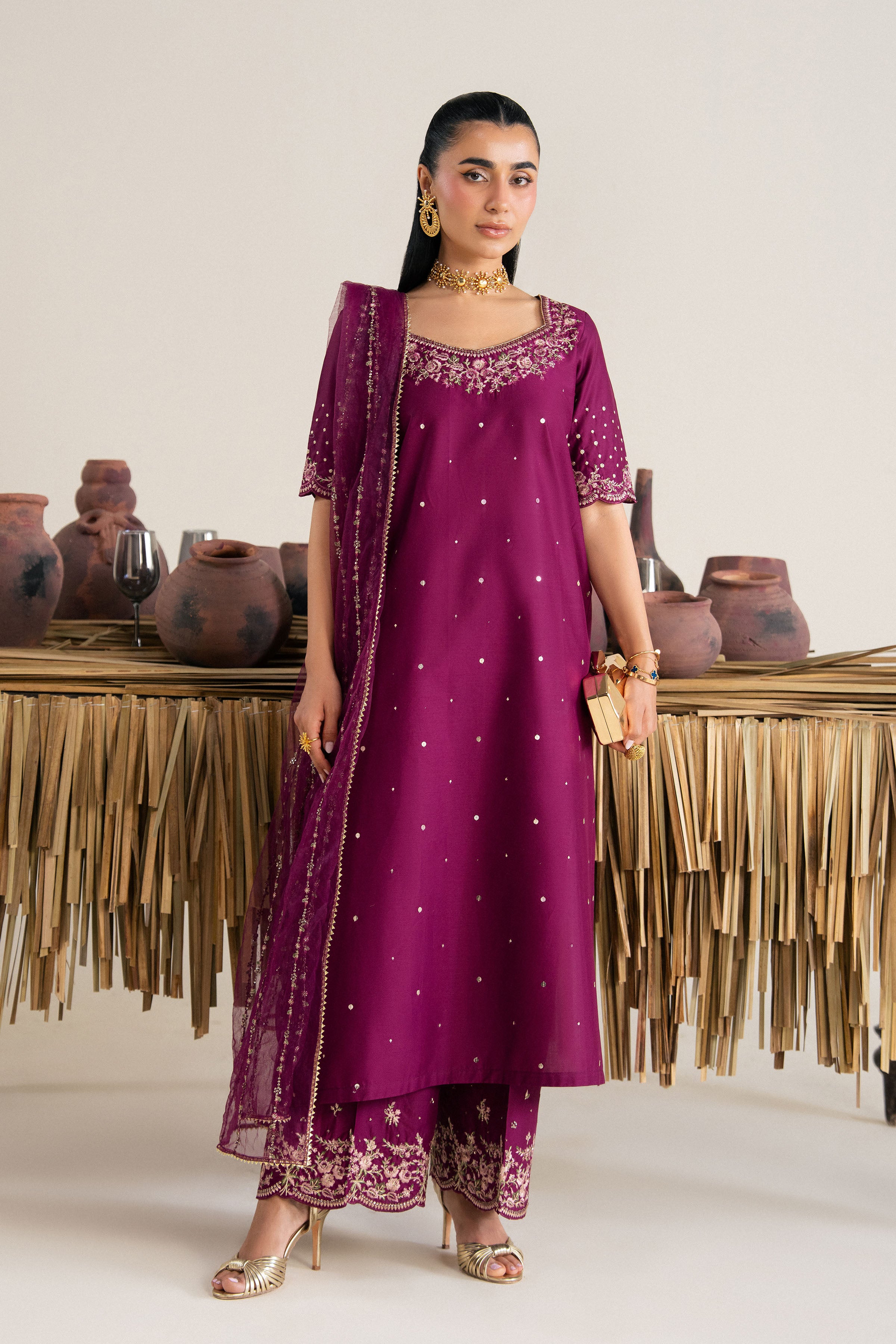  Yalina 3Pc - Festive Eid Pret BATIKSS26  BATIK   XS / Ruby / Giza-S / Ruby / Giza-M / Ruby / Giza-L / Ruby / Giza-XL / Ruby / Giza