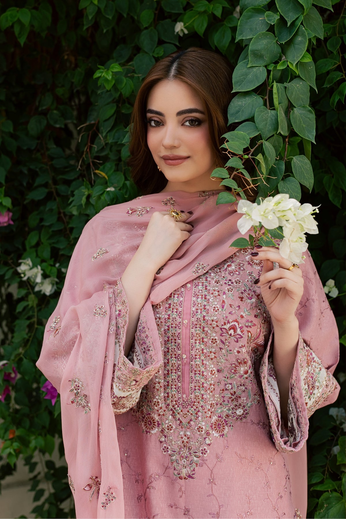 Yashfa 3Pc - Embroidered Karandi Pret PRETKARANDI2026  BATIK   XS / Tea Pink / Karandi