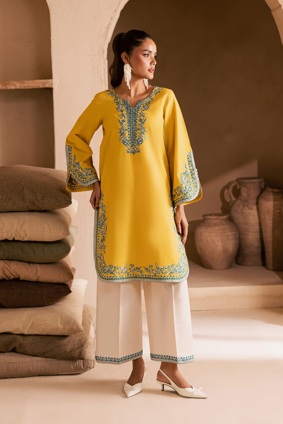  Yellow April 2Pc - Embroidered Khaddar Dress BATIK WINTER PRET 2025  BATIK   XS / Lemon Yellow / Khaddar-S / Lemon Yellow / Khaddar-M / Lemon Yellow / Khaddar-L / Lemon Yellow / Khaddar-XL / Lemon Yellow / Khaddar