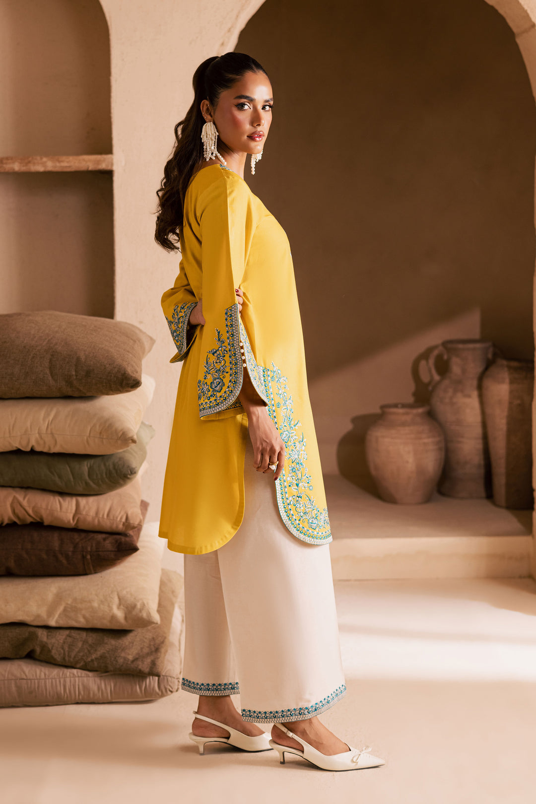  Yellow April 2Pc - Embroidered Khaddar Dress BATIK WINTER PRET 2025  BATIK   XS / Lemon Yellow / Khaddar-S / Lemon Yellow / Khaddar-M / Lemon Yellow / Khaddar-L / Lemon Yellow / Khaddar-XL / Lemon Yellow / Khaddar