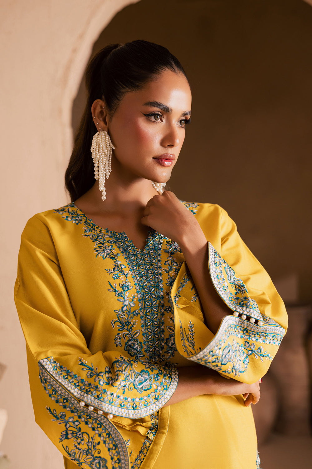  Yellow April 2Pc - Embroidered Khaddar Dress BATIK WINTER PRET 2025  BATIK   XS / Lemon Yellow / Khaddar-S / Lemon Yellow / Khaddar-M / Lemon Yellow / Khaddar-L / Lemon Yellow / Khaddar-XL / Lemon Yellow / Khaddar