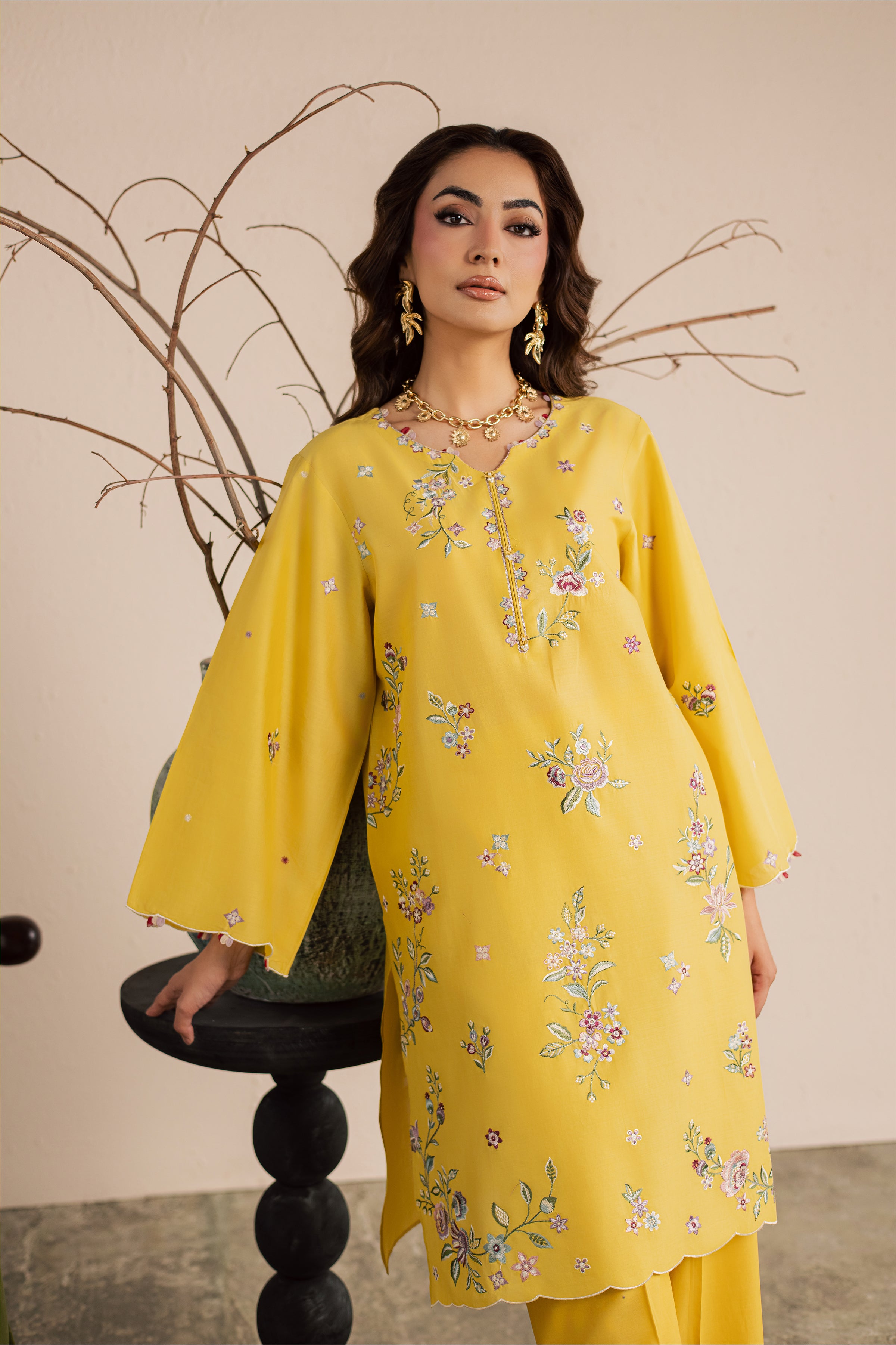  Yellow Elira 2Pc - Embroidered Lawn Dress EverydayEdit26  BATIK   XS / Lemon Yellow / Pima Lawn-S / Lemon Yellow / Pima Lawn-M / Lemon Yellow / Pima Lawn-L / Lemon Yellow / Pima Lawn-XL / Lemon Yellow / Pima Lawn