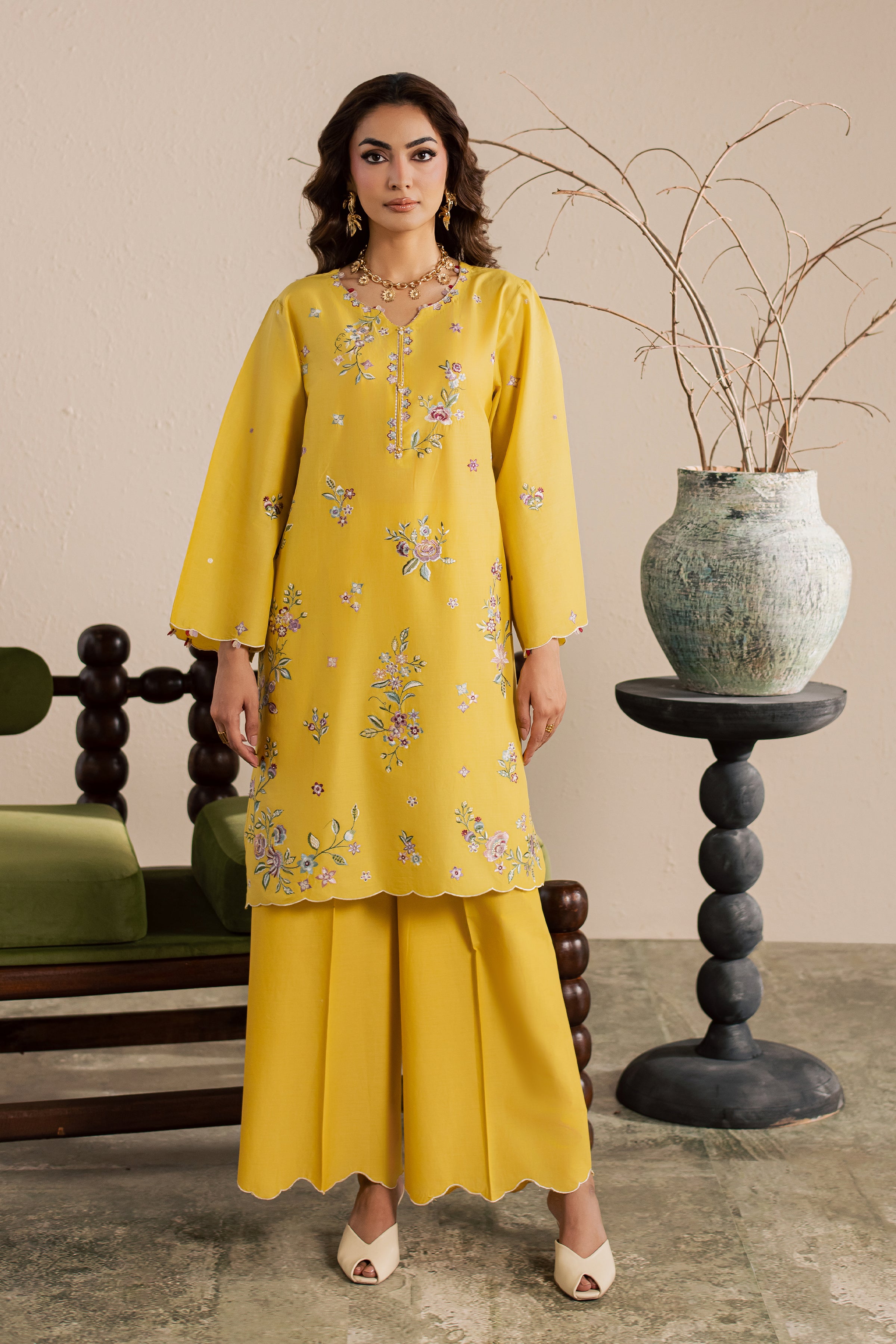  Yellow Elira 2Pc - Embroidered Lawn Dress EverydayEdit26  BATIK   XS / Lemon Yellow / Pima Lawn-S / Lemon Yellow / Pima Lawn-M / Lemon Yellow / Pima Lawn-L / Lemon Yellow / Pima Lawn-XL / Lemon Yellow / Pima Lawn