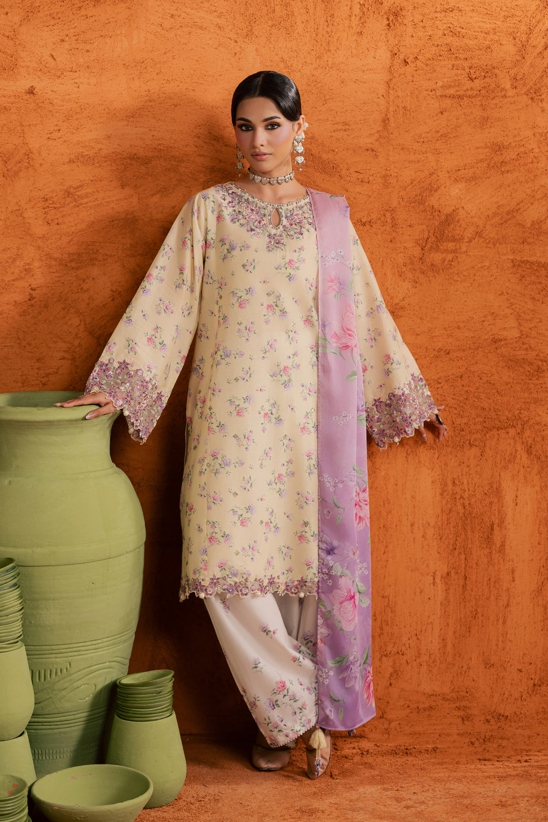  Yellow Lamia 3Pc - Printed Lawn Dress BATIKEID2026  BATIK   XS / Yellow / Lawn-S / Yellow / Lawn-M / Yellow / Lawn-L / Yellow / Lawn-XL / Yellow / Lawn