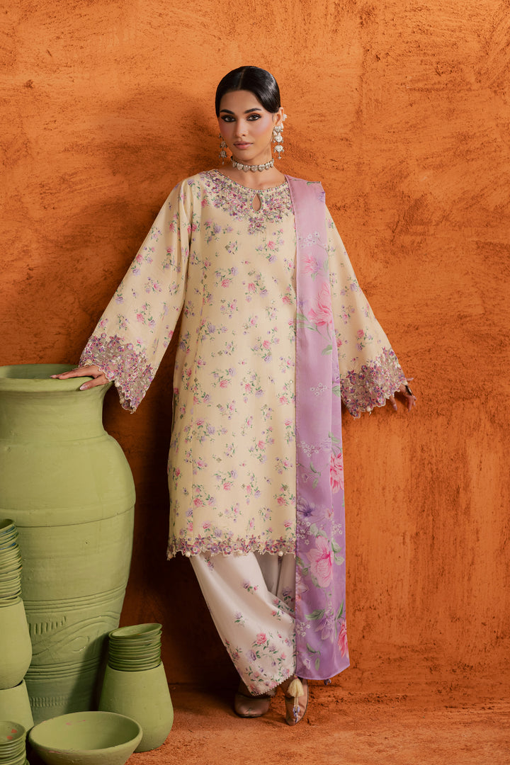  Yellow Lamia 3Pc - Printed Lawn Dress BATIKEID2026  BATIK   XS / Yellow / Lawn-S / Yellow / Lawn-M / Yellow / Lawn-L / Yellow / Lawn-XL / Yellow / Lawn
