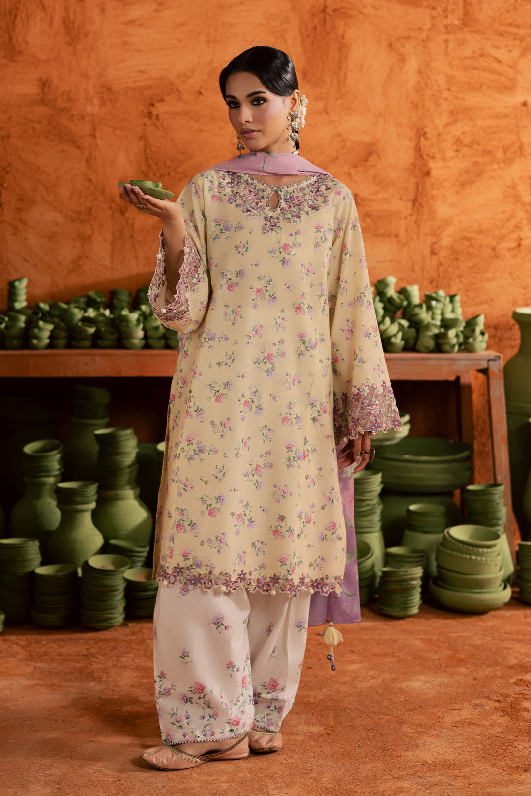  Yellow Lamia 3Pc - Printed Lawn Dress BATIKEID2026  BATIK   XS / Yellow / Lawn-S / Yellow / Lawn-M / Yellow / Lawn-L / Yellow / Lawn-XL / Yellow / Lawn