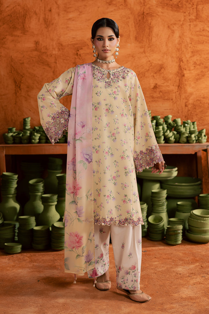 Yellow Lamia 3Pc - Printed Lawn Dress BATIKEID2026  BATIK   XS / Yellow / Lawn-S / Yellow / Lawn-M / Yellow / Lawn-L / Yellow / Lawn-XL / Yellow / Lawn