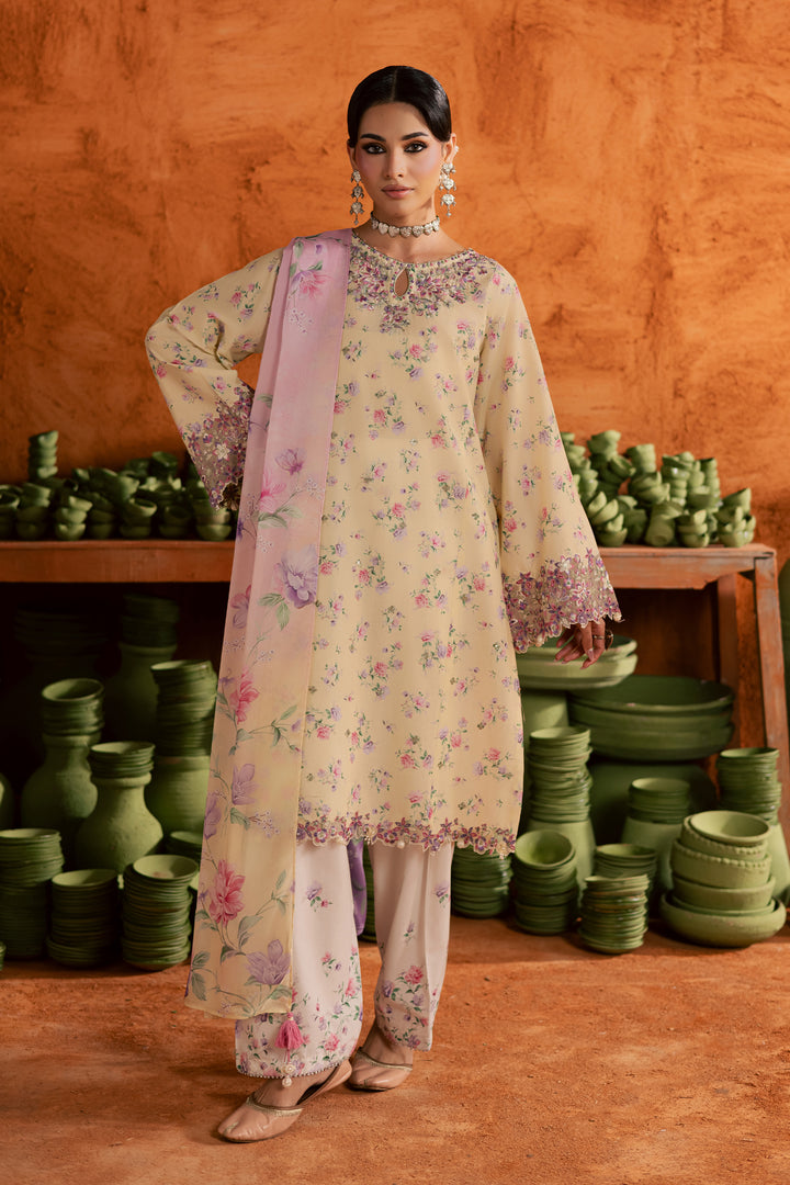  Yellow Lamia 3Pc - Printed Lawn Dress BATIKEID2026  BATIK   XS / Yellow / Lawn-S / Yellow / Lawn-M / Yellow / Lawn-L / Yellow / Lawn-XL / Yellow / Lawn