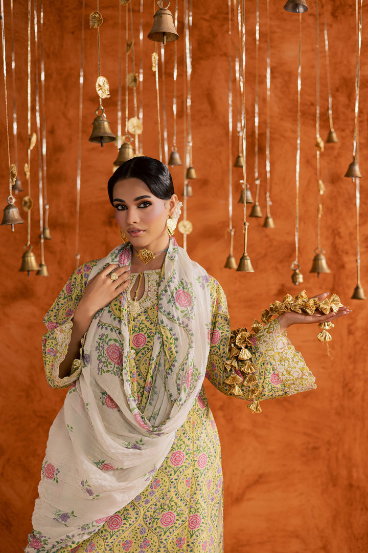  Yellow Minsa 3pc - Printed Lawn Dress BATIKEID2026  BATIK   XS / Yellow / Lawn-S / Yellow / Lawn-M / Yellow / Lawn-L / Yellow / Lawn-XL / Yellow / Lawn