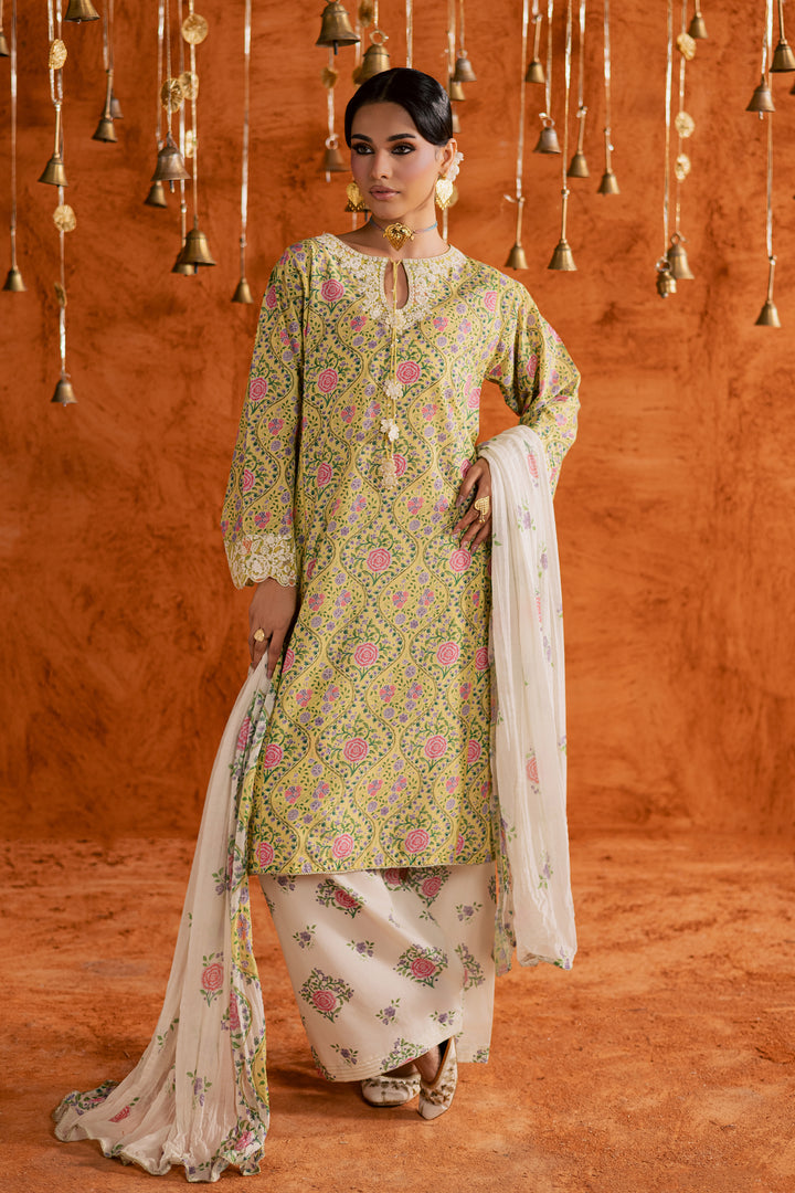  Yellow Minsa 3pc - Printed Lawn Dress BATIKEID2026  BATIK   XS / Yellow / Lawn-S / Yellow / Lawn-M / Yellow / Lawn-L / Yellow / Lawn-XL / Yellow / Lawn
