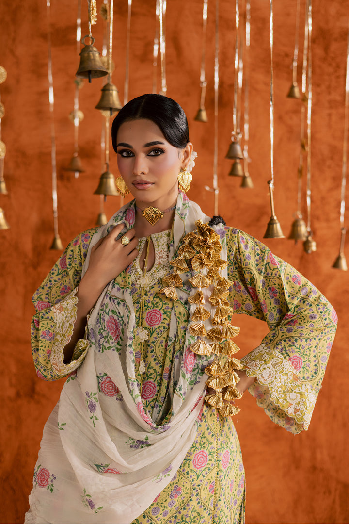  Yellow Minsa 3pc - Printed Lawn Dress BATIKEID2026  BATIK   XS / Yellow / Lawn-S / Yellow / Lawn-M / Yellow / Lawn-L / Yellow / Lawn-XL / Yellow / Lawn