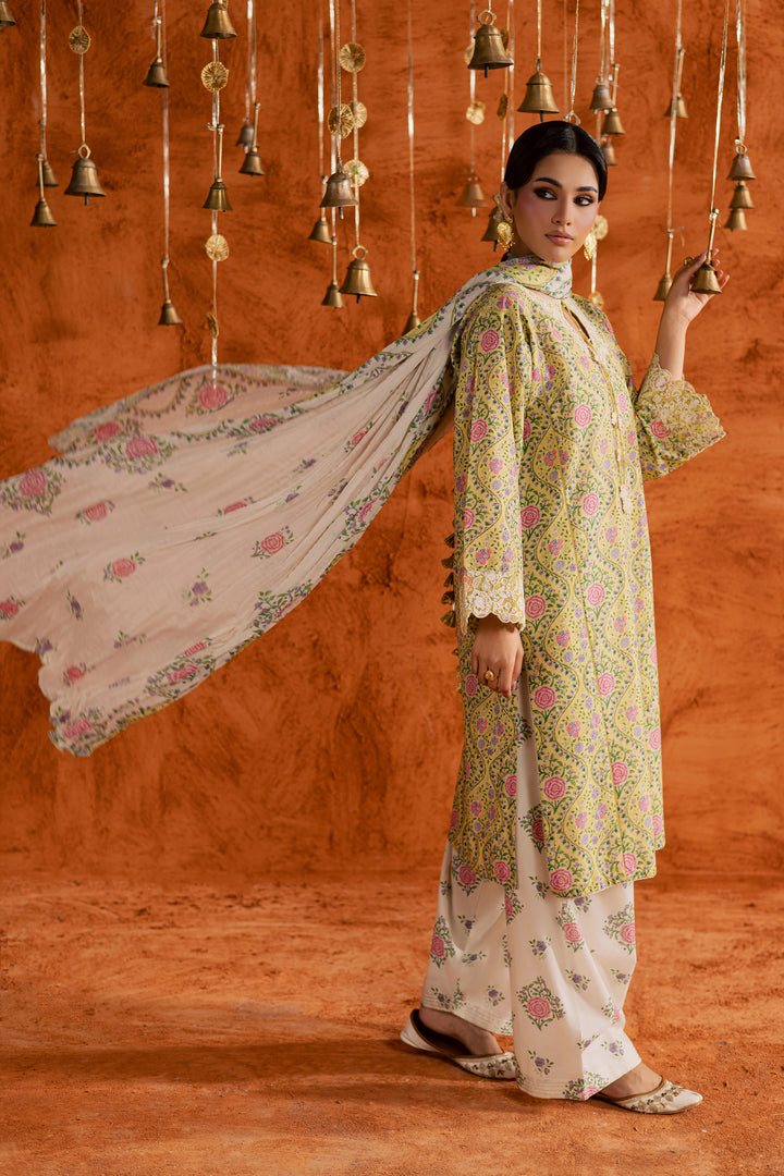  Yellow Minsa 3pc - Printed Lawn Dress BATIKEID2026  BATIK   XS / Yellow / Lawn-S / Yellow / Lawn-M / Yellow / Lawn-L / Yellow / Lawn-XL / Yellow / Lawn