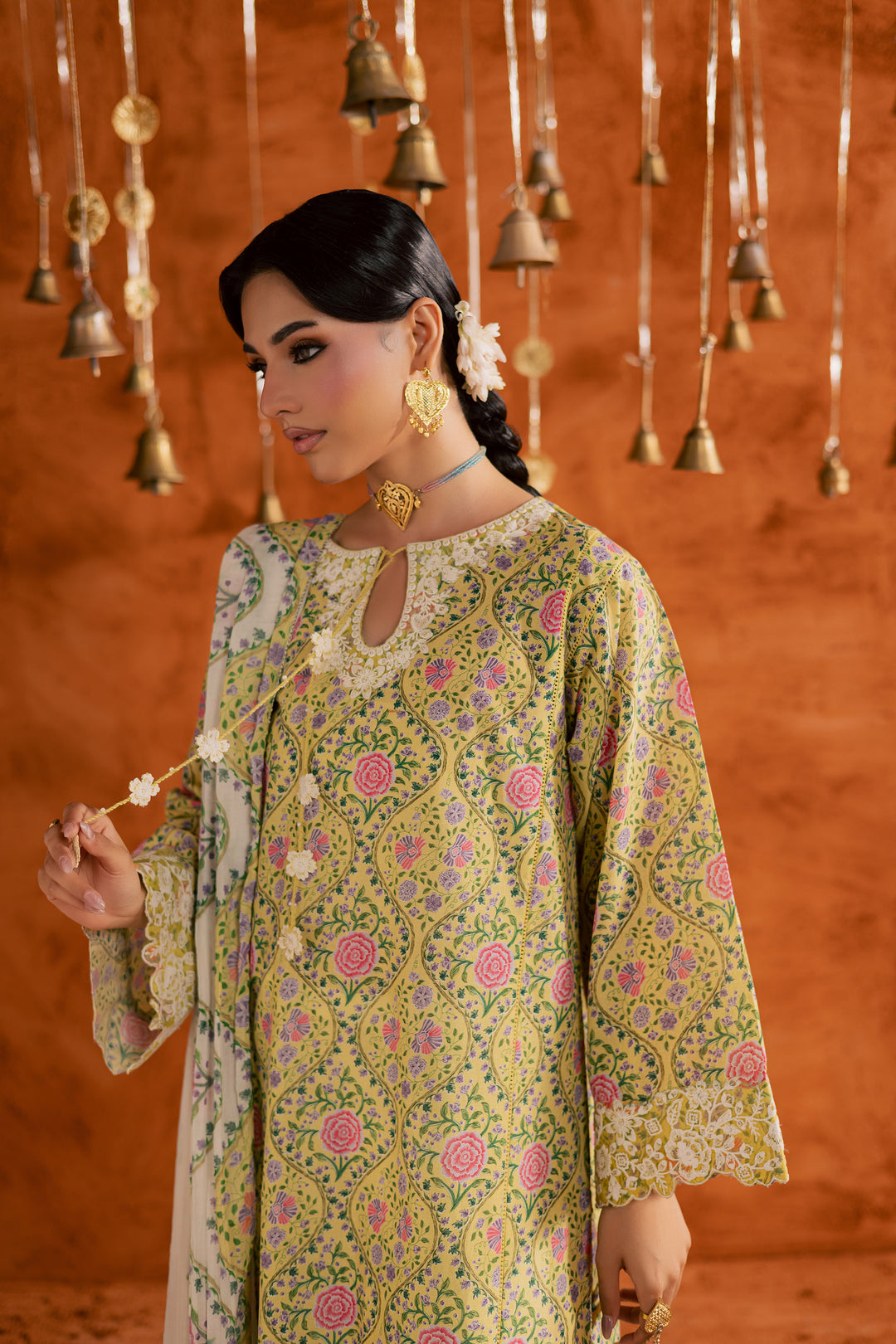  Yellow Minsa 3pc - Printed Lawn Dress BATIKEID2026  BATIK   XS / Yellow / Lawn-S / Yellow / Lawn-M / Yellow / Lawn-L / Yellow / Lawn-XL / Yellow / Lawn