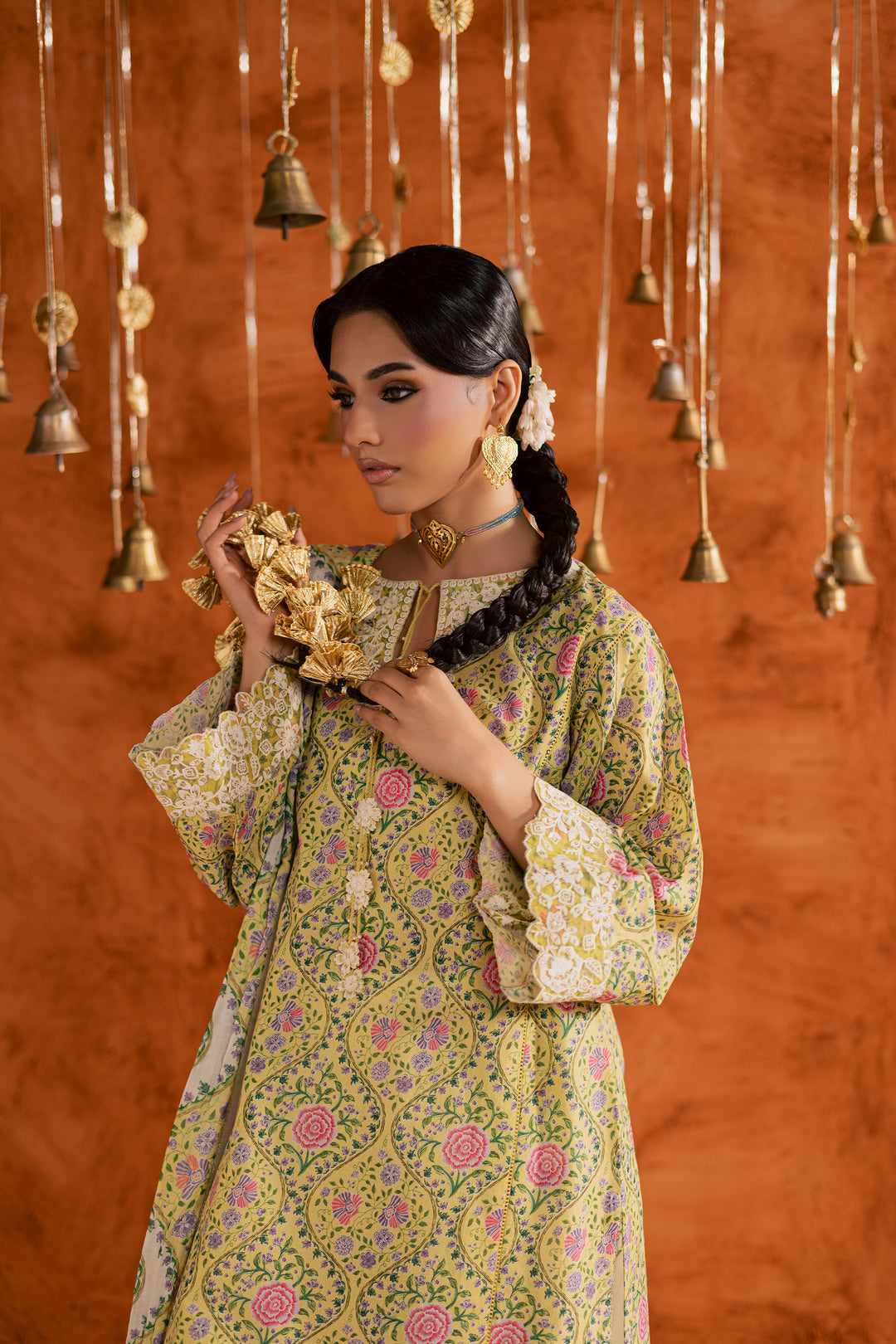  Yellow Minsa 3pc - Printed Lawn Dress BATIKEID2026  BATIK   XS / Yellow / Lawn-S / Yellow / Lawn-M / Yellow / Lawn-L / Yellow / Lawn-XL / Yellow / Lawn