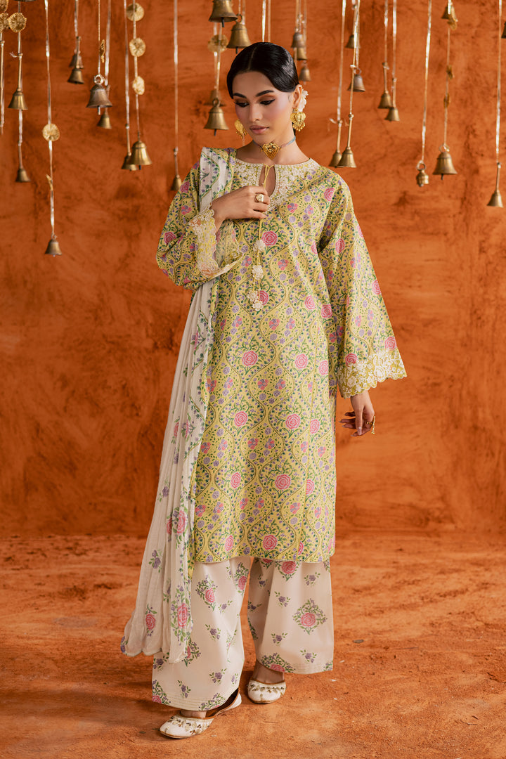  Yellow Minsa 3pc - Printed Lawn Dress BATIKEID2026  BATIK   XS / Yellow / Lawn-S / Yellow / Lawn-M / Yellow / Lawn-L / Yellow / Lawn-XL / Yellow / Lawn