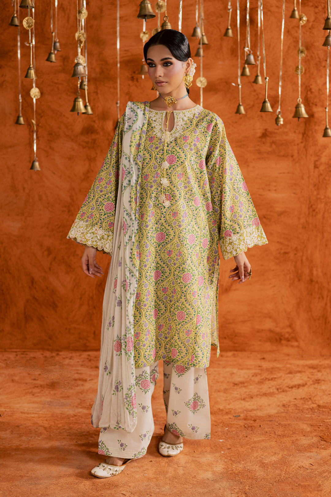  Yellow Minsa 3pc - Printed Lawn Dress BATIKEID2026  BATIK   XS / Yellow / Lawn-S / Yellow / Lawn-M / Yellow / Lawn-L / Yellow / Lawn-XL / Yellow / Lawn