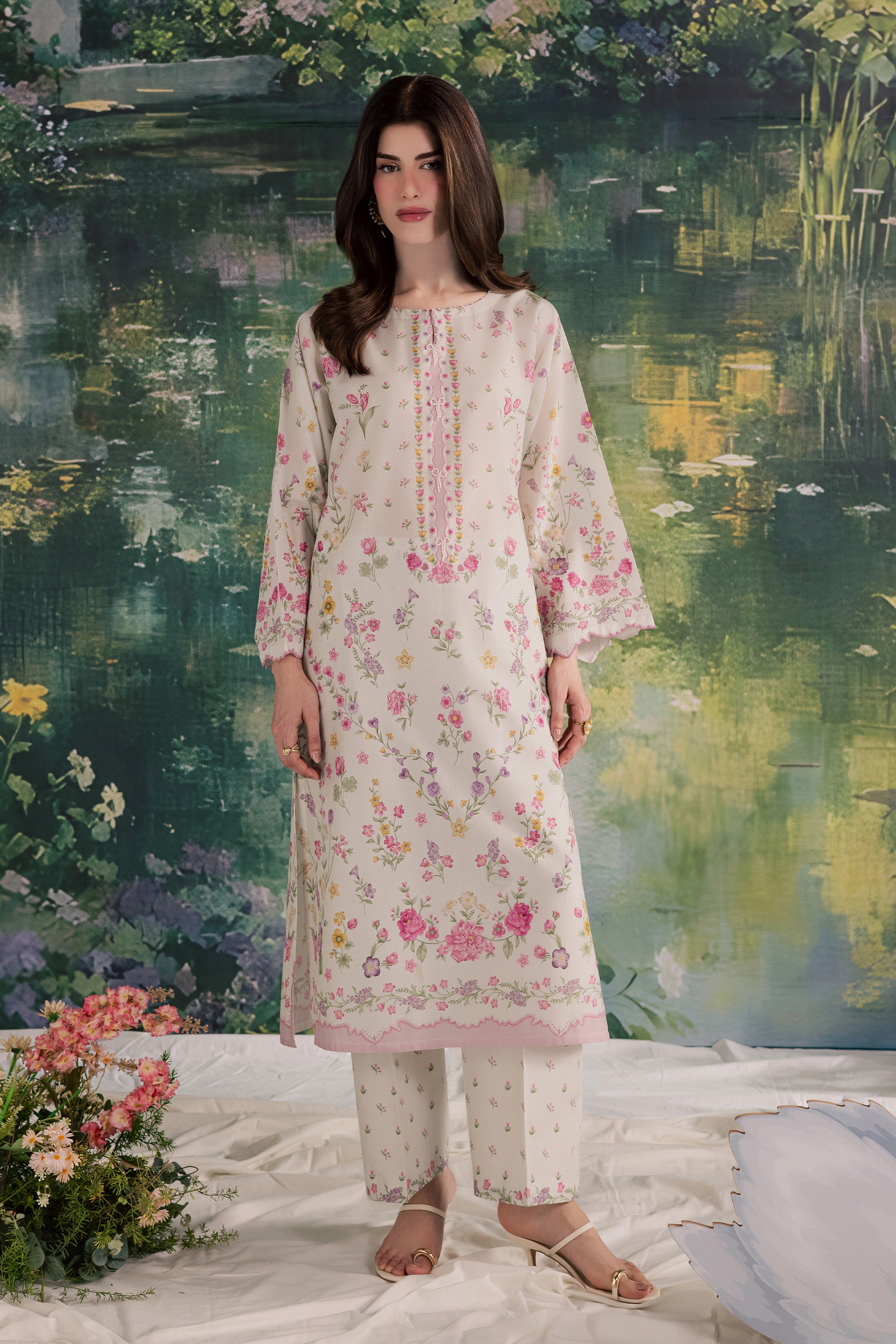  Yuki B 2Pc - Printed Lawn Dress BATIKSS26  BATIK   XS / Off White / Lawn-S / Off White / Lawn-M / Off White / Lawn-L / Off White / Lawn-XL / Off White / Lawn