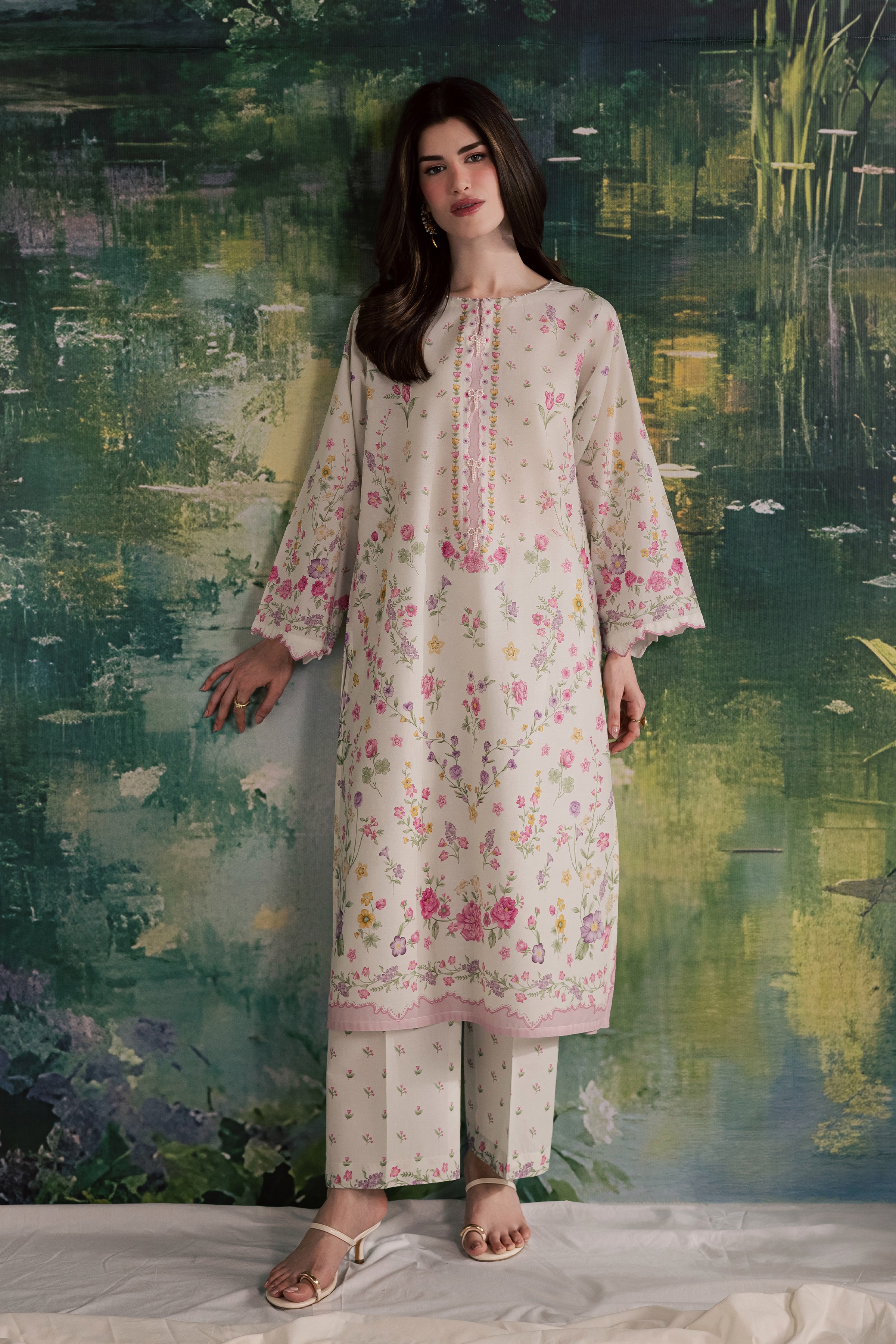  Yuki B 2Pc - Printed Lawn Dress BATIKSS26  BATIK   XS / Off White / Lawn-S / Off White / Lawn-M / Off White / Lawn-L / Off White / Lawn-XL / Off White / Lawn